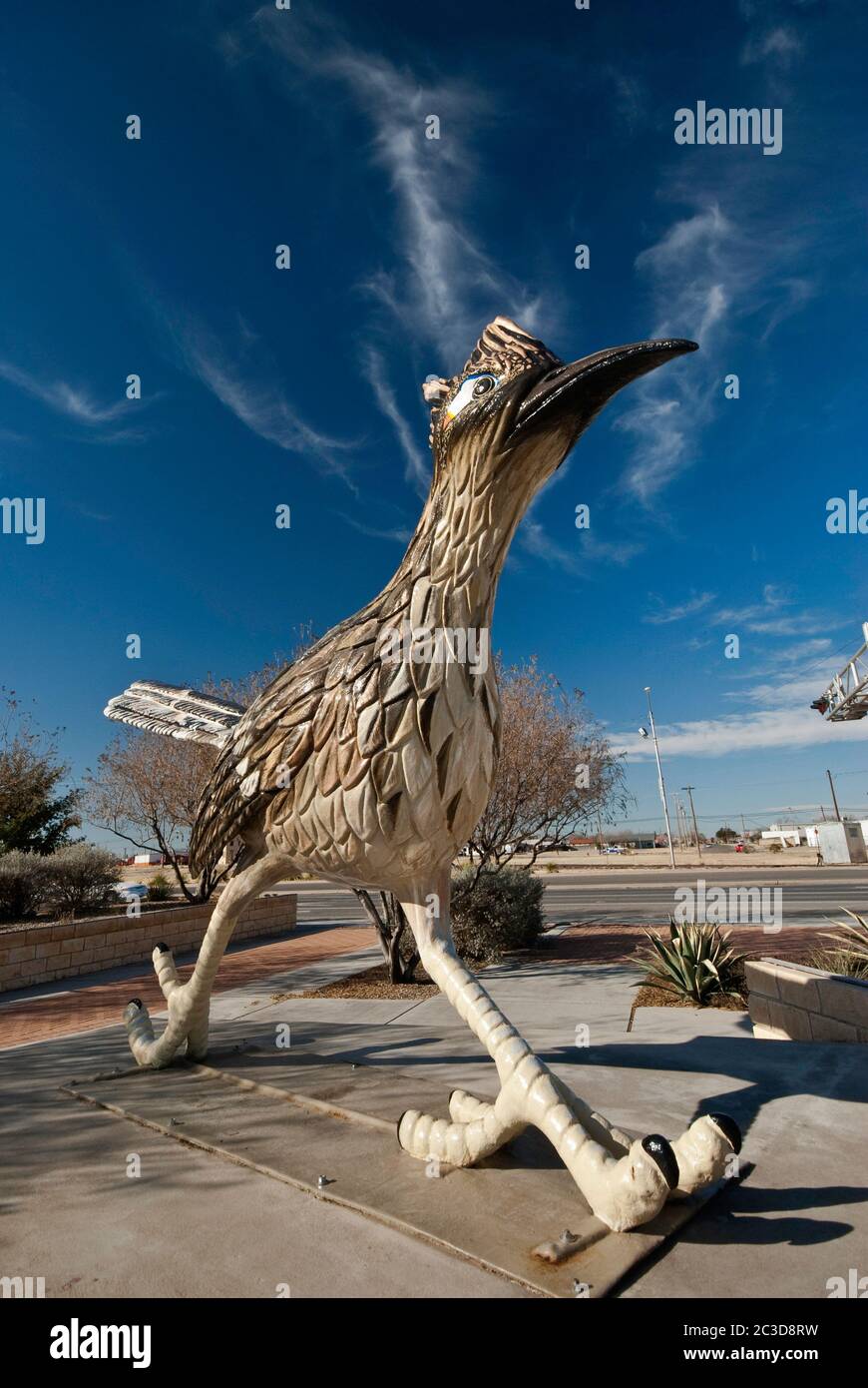 Paisano Pete, roadrunner statue in Fort Stockton, Texas, USA Stock Photo