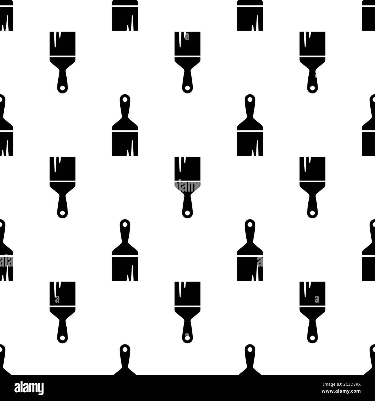 Paint Brush Icon Seamless Pattern Vector Art Illustration Stock Vector ...