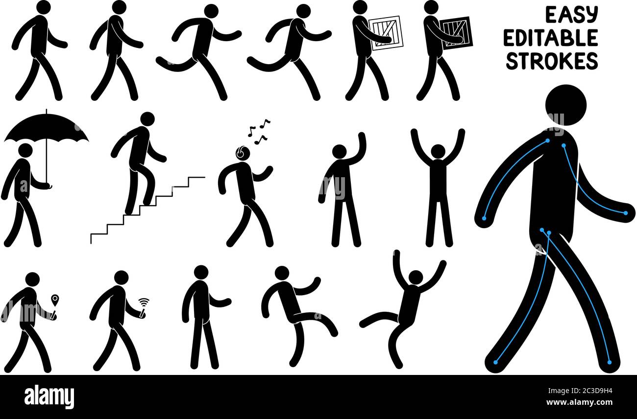 Easily editable pictogram man Stock Vector