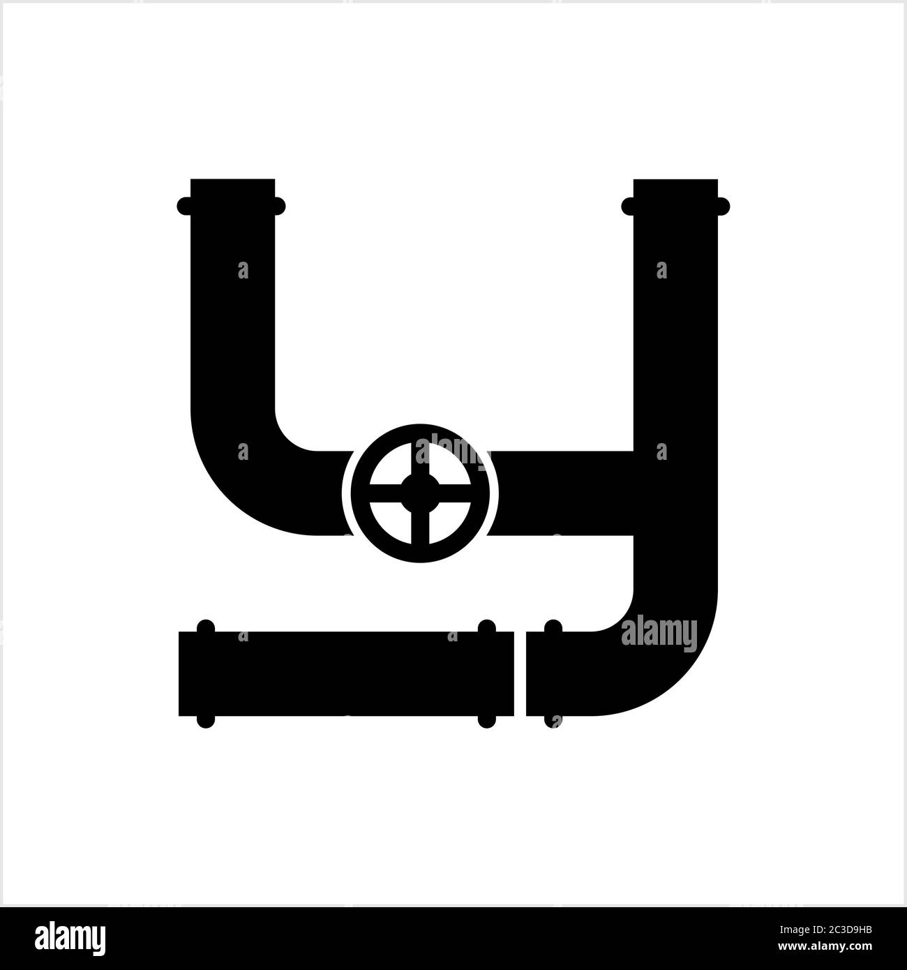 Pipe Icon, Pipe Fitting Icon Vector Art Illustration Stock Vector Image ...