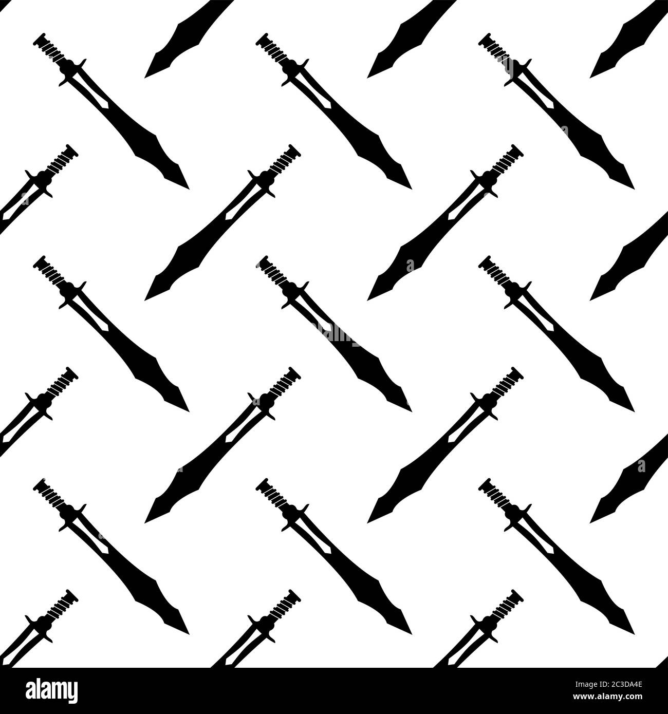 Sword Icon Seamless Pattern, Sword Vector Art Illustration Stock Vector ...