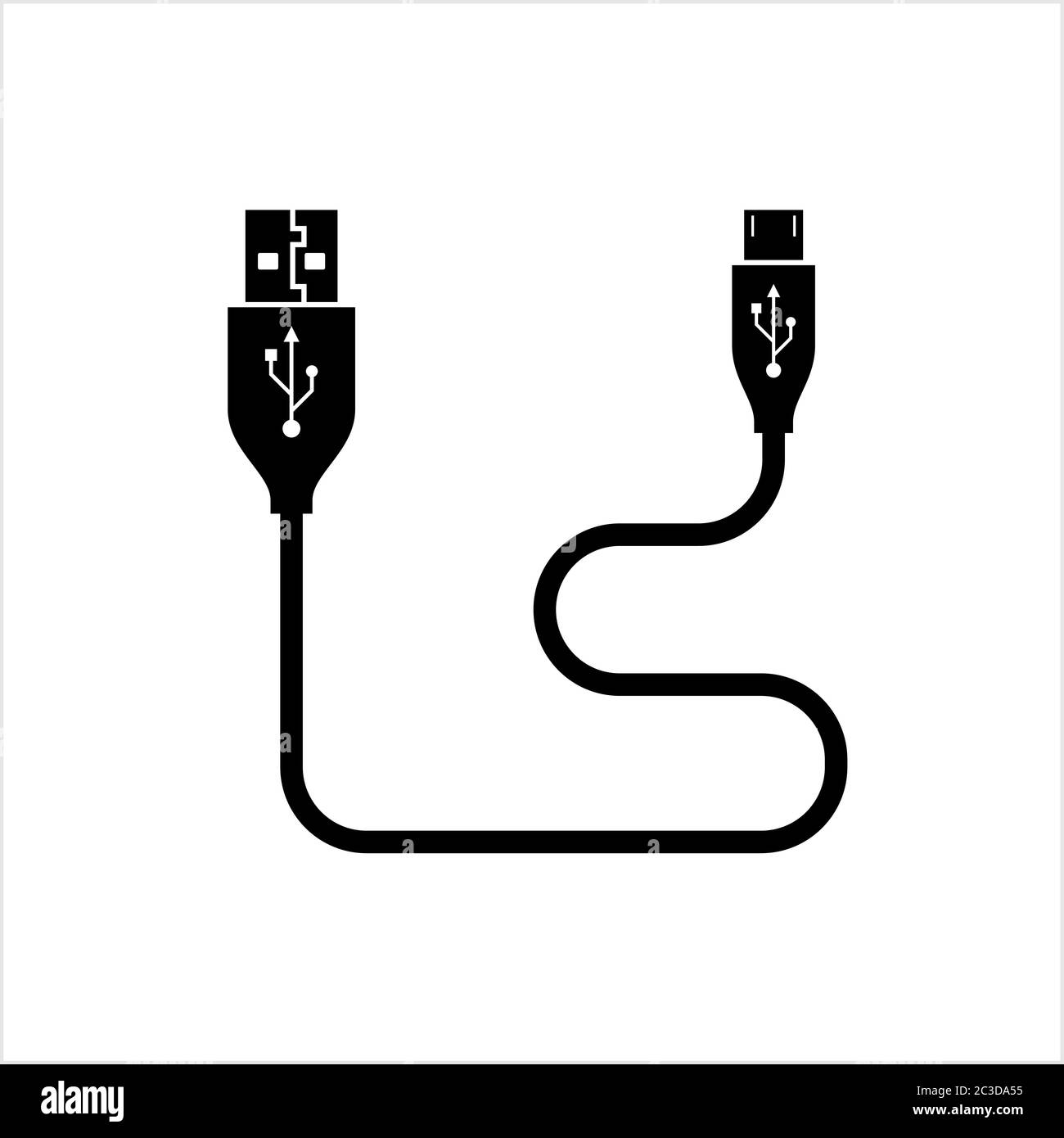 Micro Usb Cable, Usb Cable Vector Art Illustration Stock Vector Image & Art  - Alamy