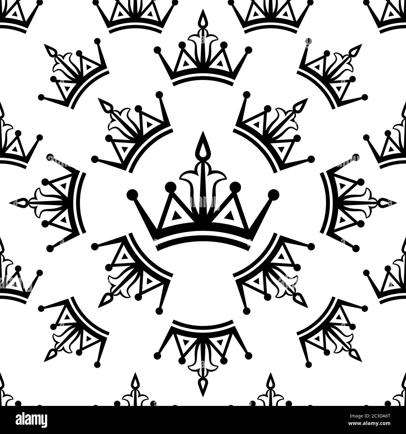 Crown Icon Seamless Pattern, Crown Vector Art Illustration Stock Vector ...