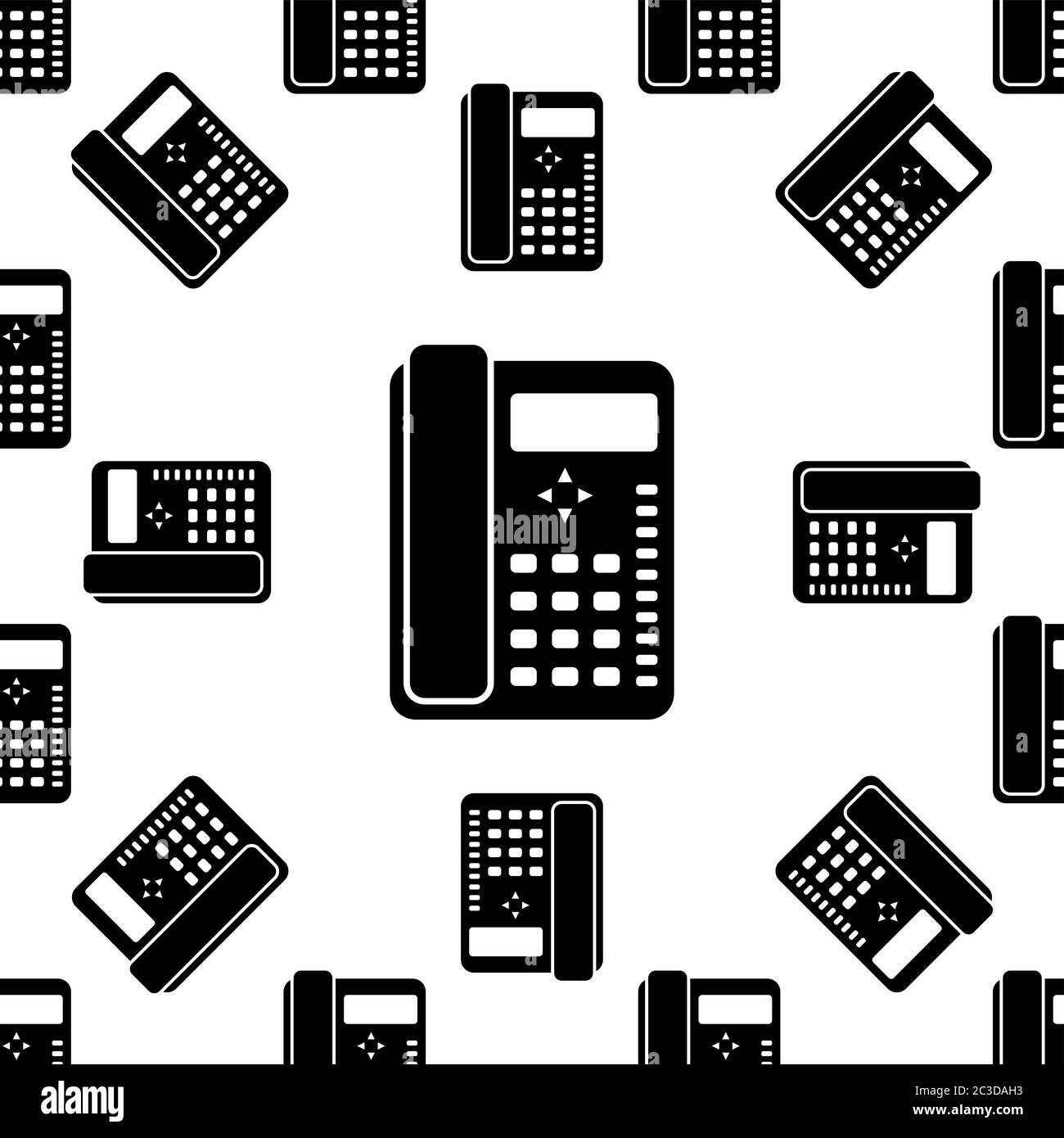 Telephone Icon, Phone Seamless Pattern Vector Art Illustration Stock ...