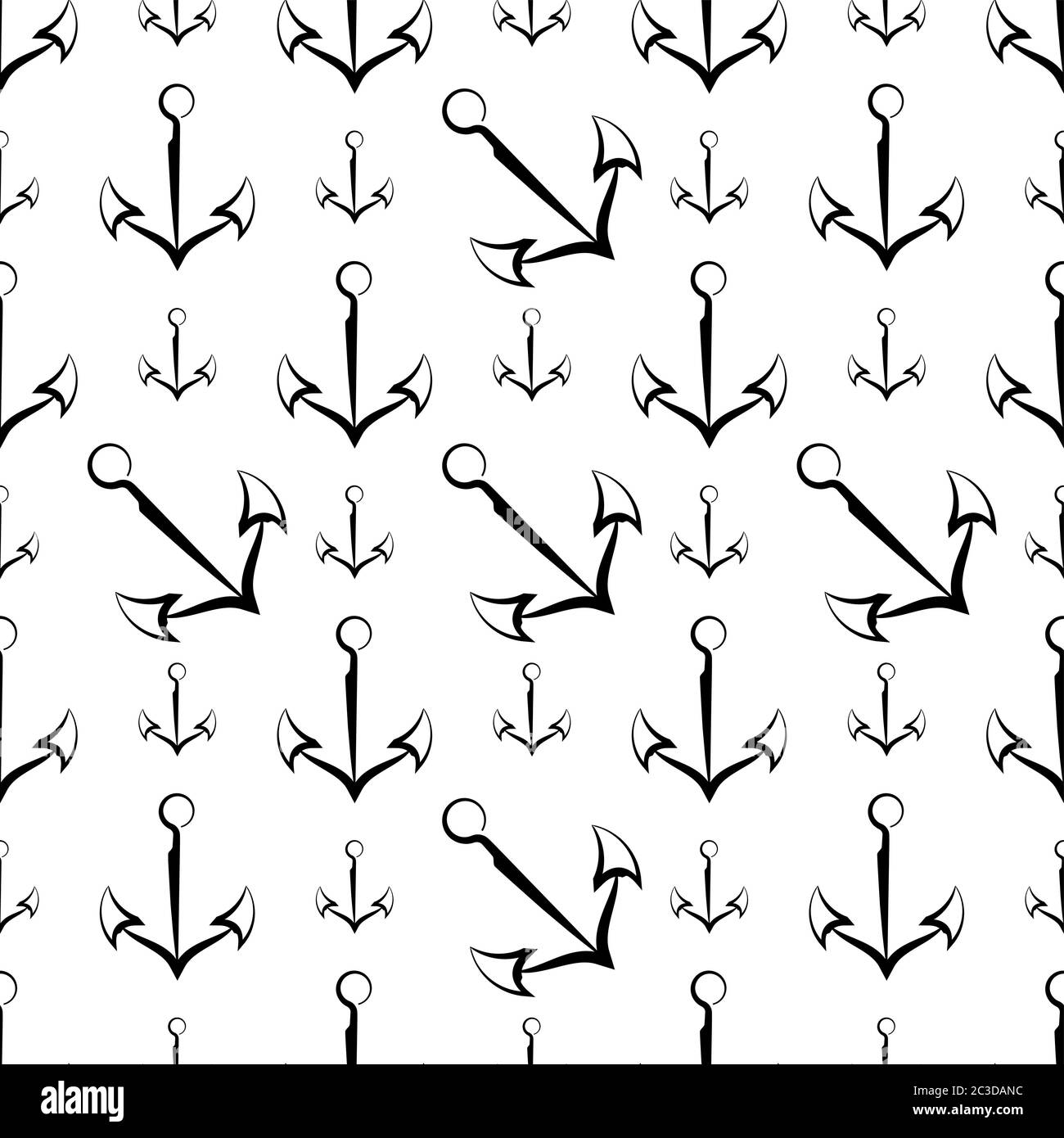 Anchor Icon Seamless Pattern, Flat Vector Art Illustration Stock Vector ...