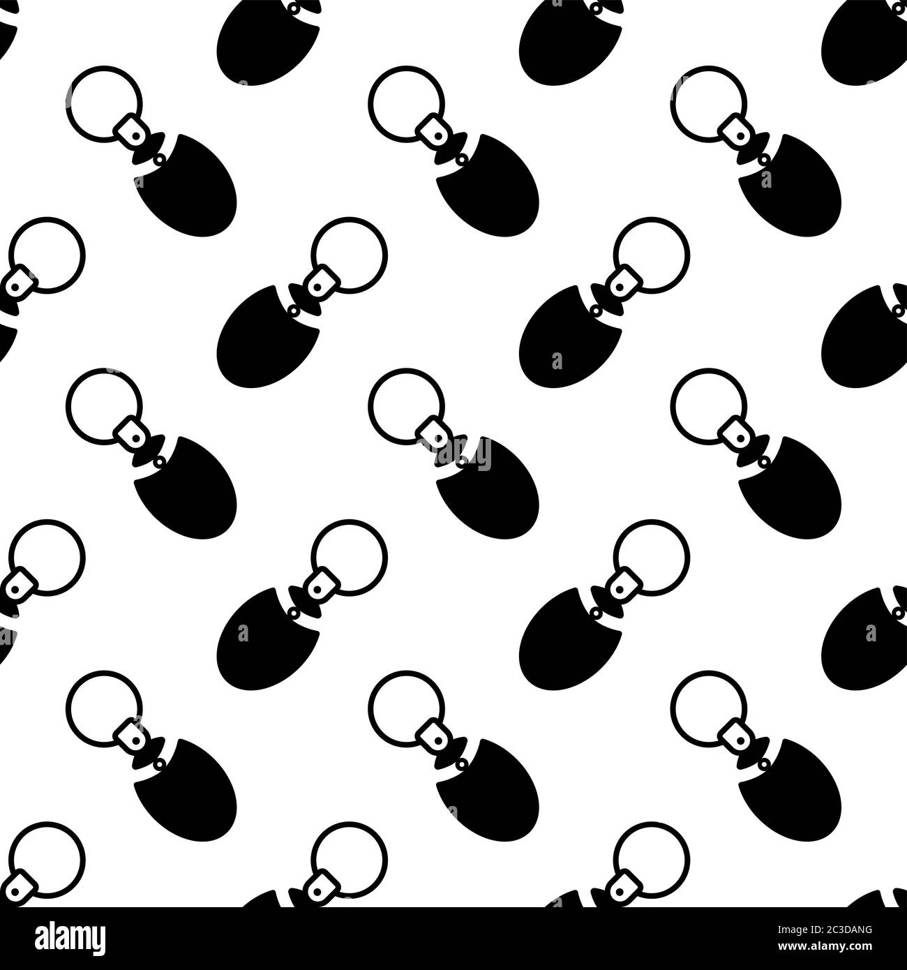 Key Chain Seamless Pattern, Key Ring Vector Art Illustration Stock Vector