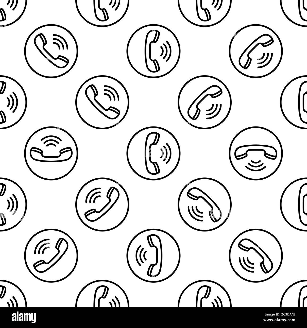Telephone Receiver Icon Seamless Pattern Vector Art Illustration Stock ...