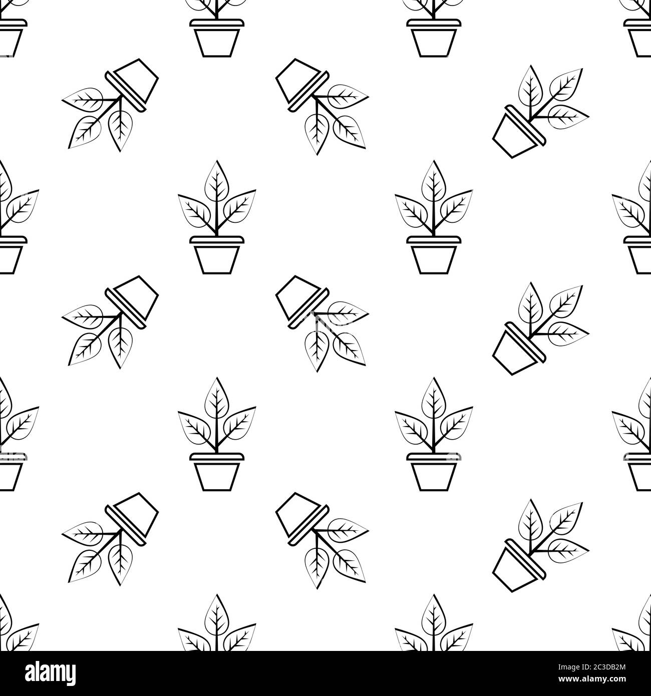 Plant Pot Icon Seamless Pattern Vector Art Illustration Stock Vector ...