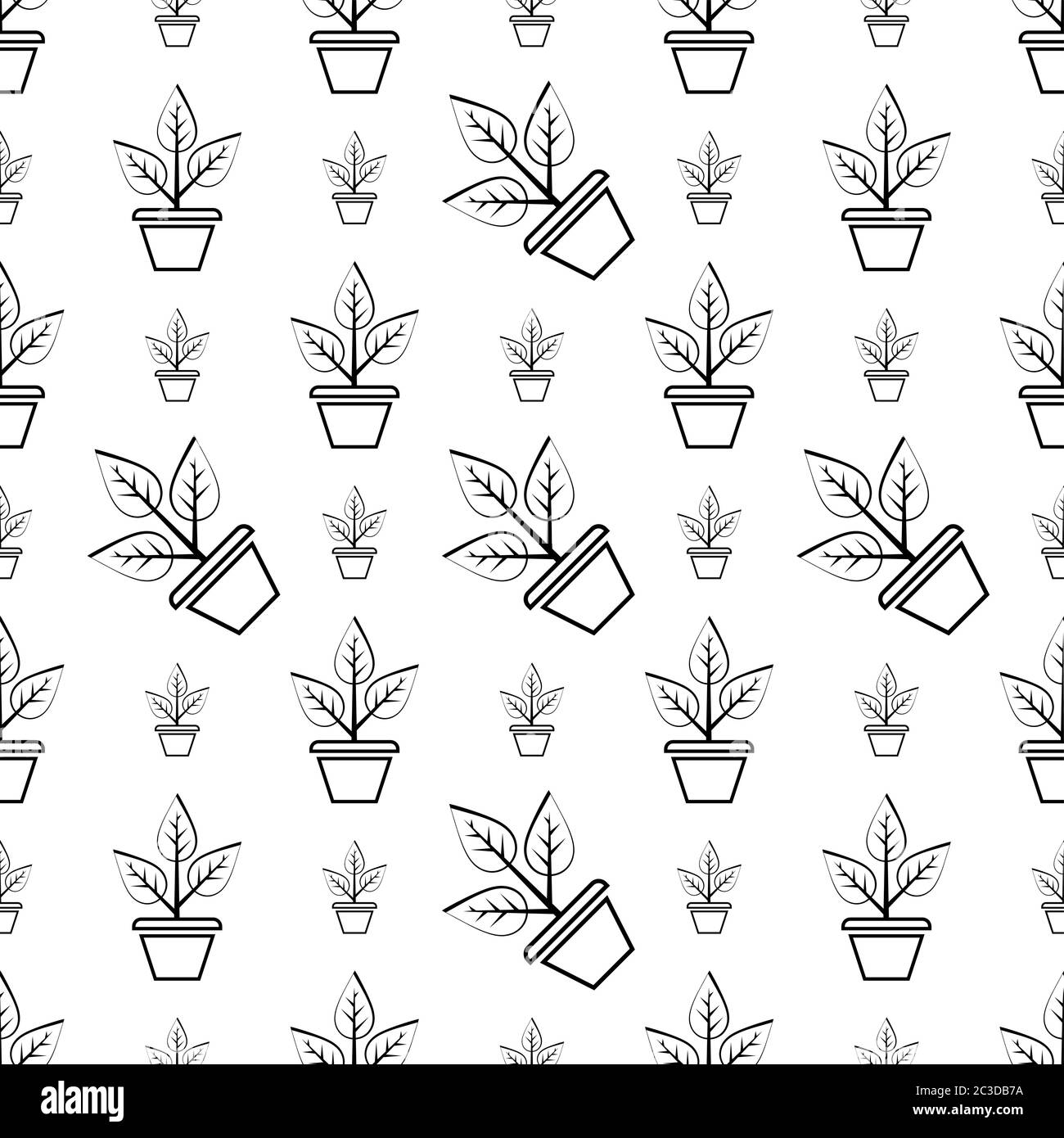 Plant Pot Icon Seamless Pattern Vector Art Illustration Stock Vector ...