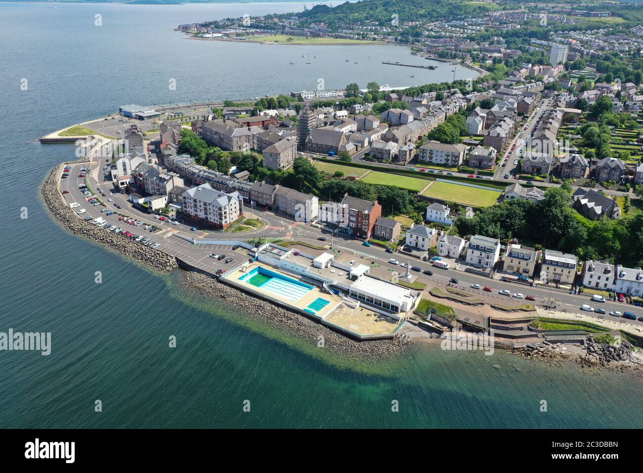 Aerial drone view of Gourock Inverclyde Stock Photo