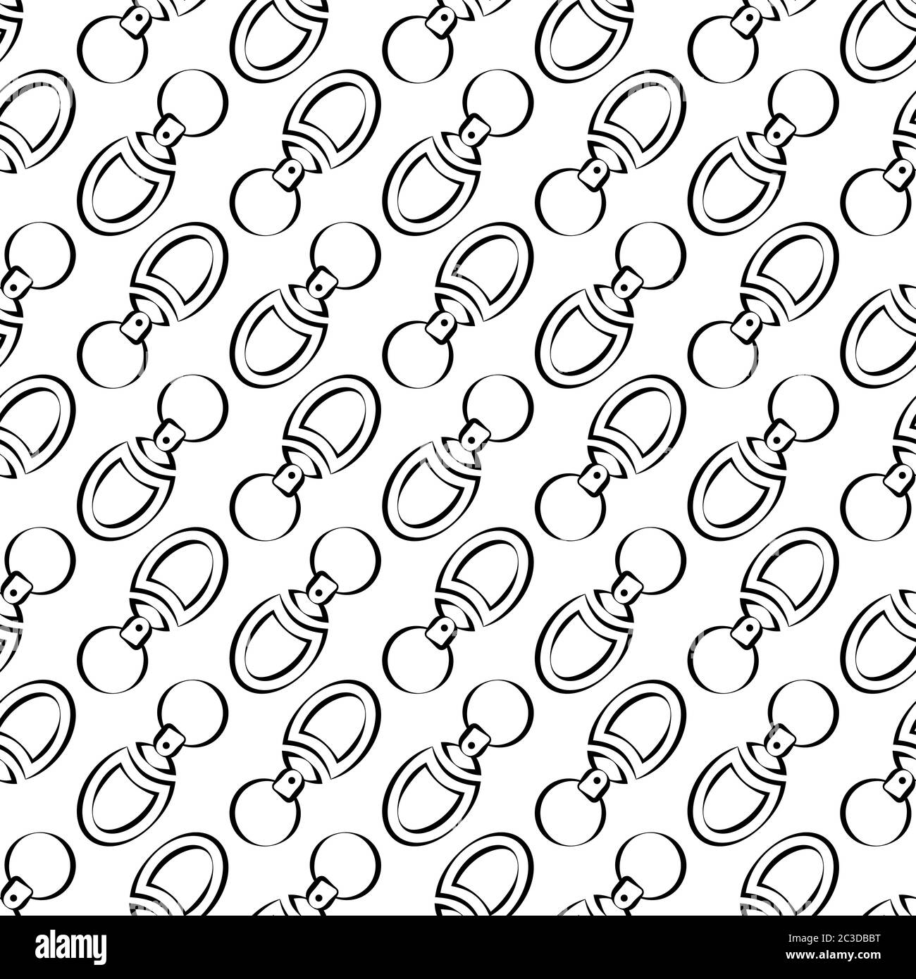 Key Chain Seamless Pattern, Key Ring Vector Art Illustration Stock Vector