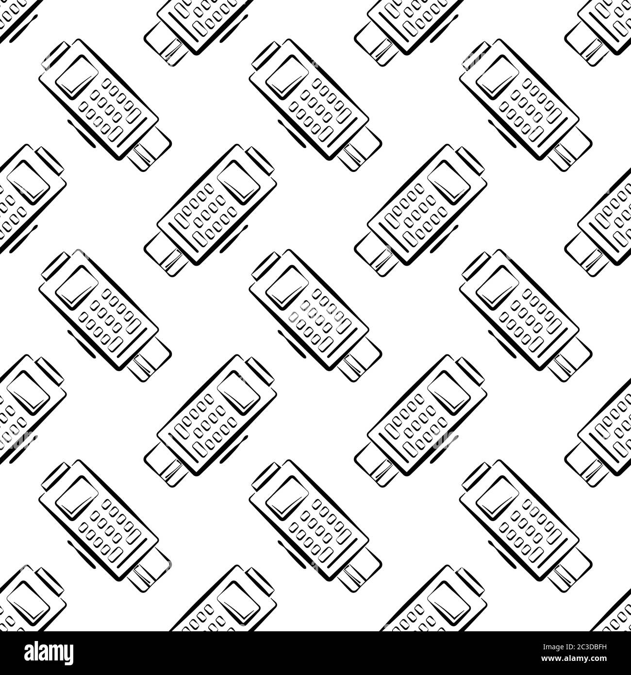 Pos Terminal Icon Seamless Pattern Vector Art Illustration Stock Vector ...