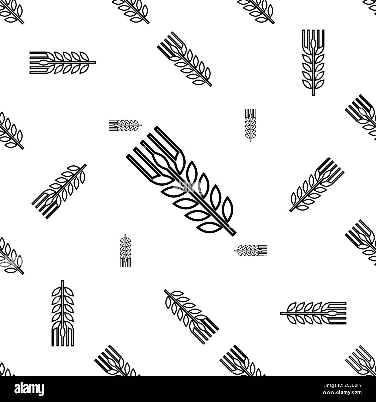 Wheat Ear Spica Icon Seamless Pattern Vector Art Illustration Stock ...
