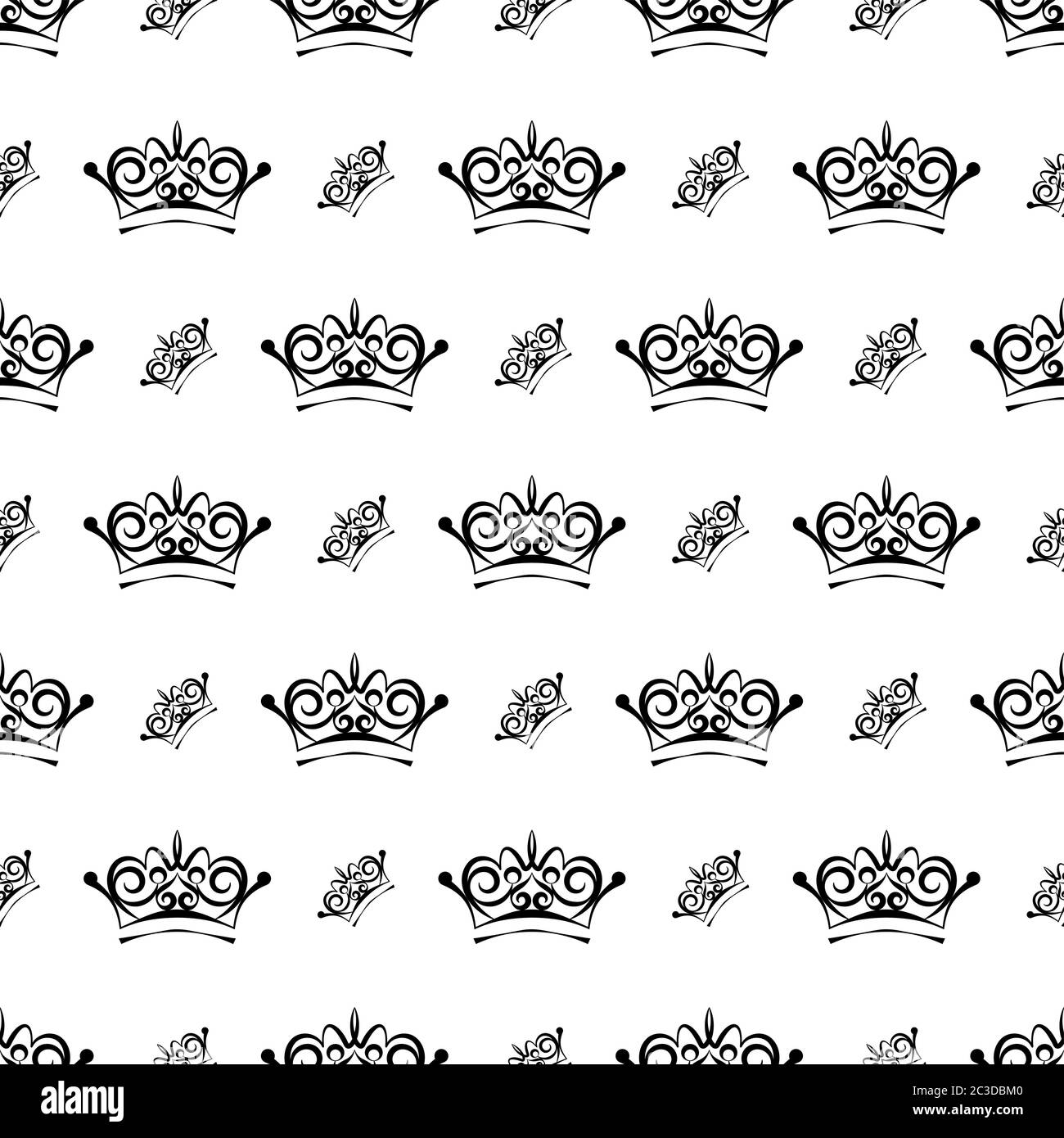 Crown Icon Seamless Pattern, Crown Vector Art Illustration Stock Vector ...