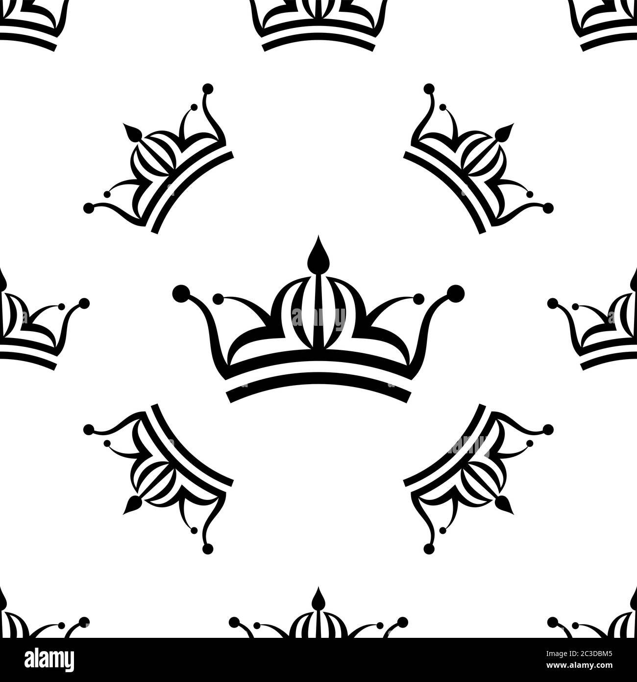 Crown Icon Seamless Pattern, Crown Vector Art Illustration Stock Vector ...