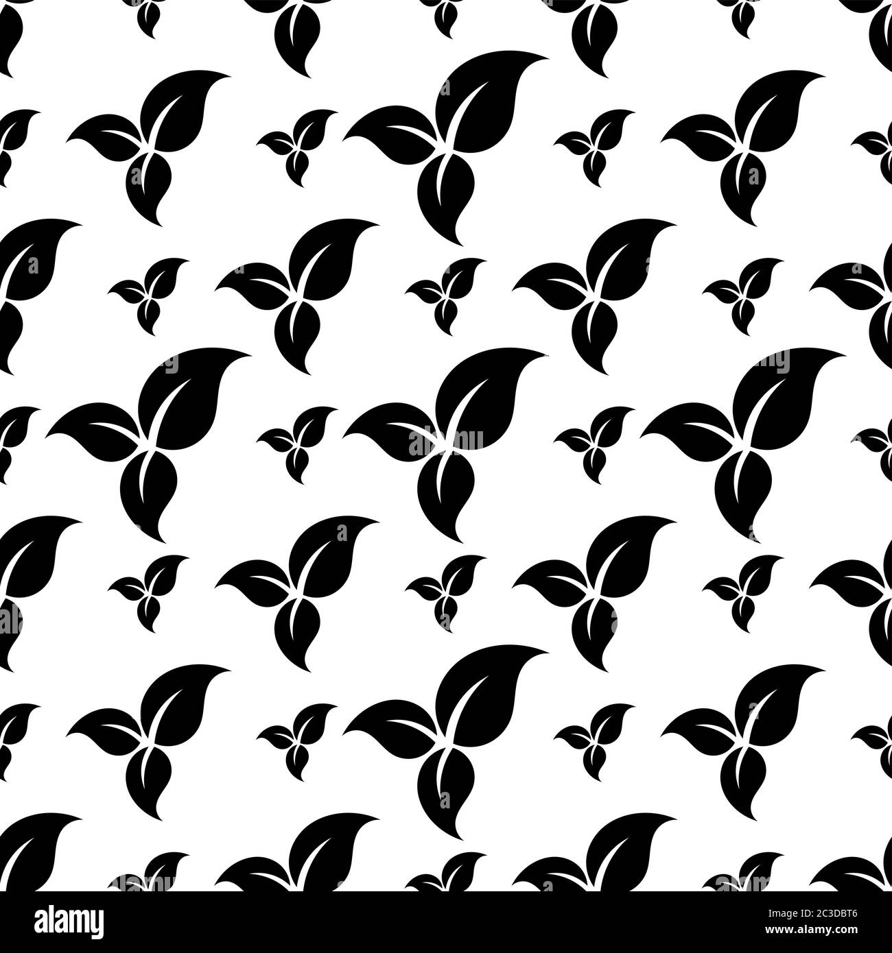 Leaf Icon Seamless Pattern Vector Art Illustration Stock Vector Image ...