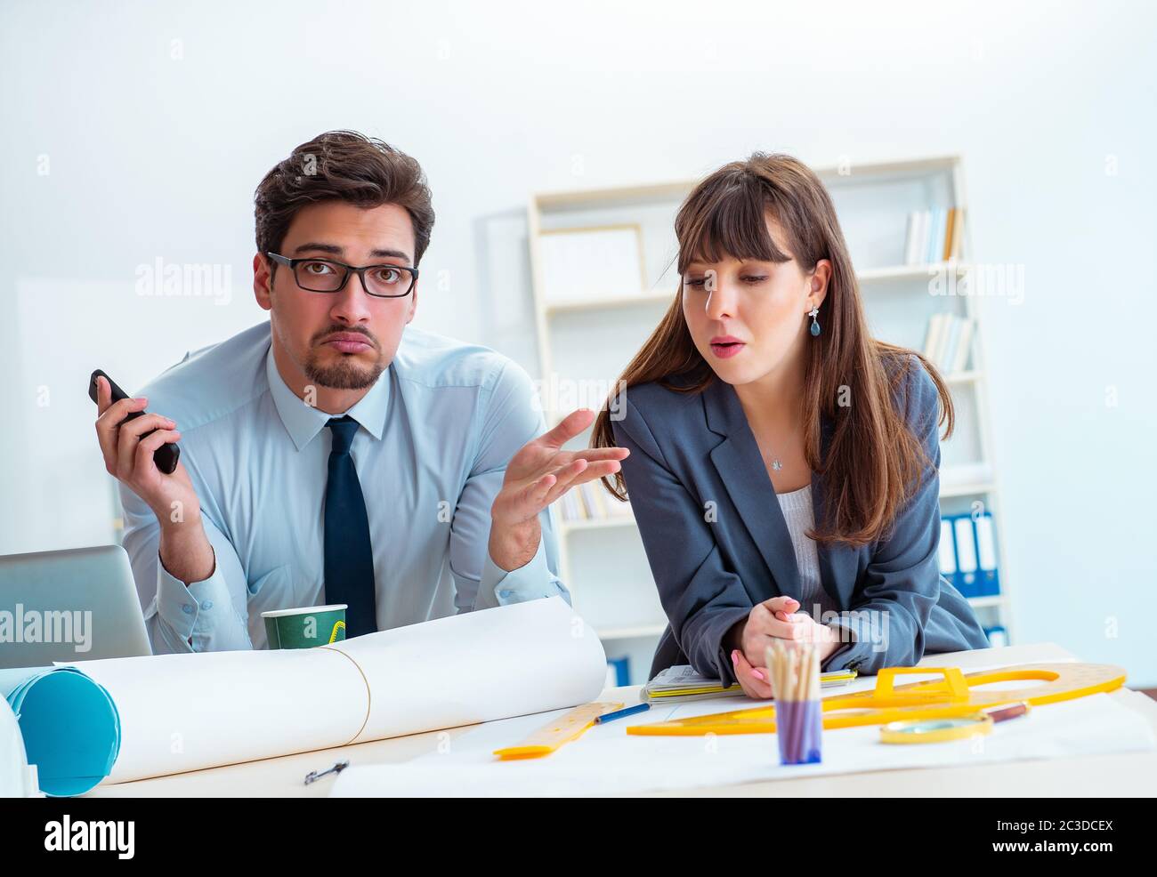 Engineers working on new project Stock Photo