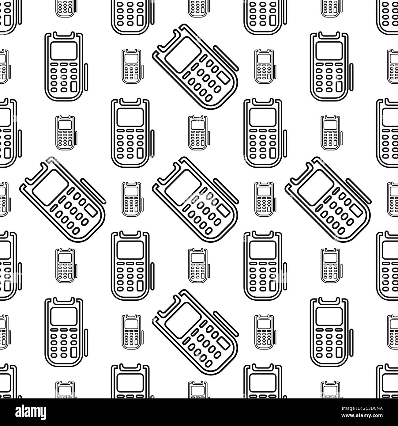 Pos Terminal Icon Seamless Pattern Vector Art Illustration Stock Vector