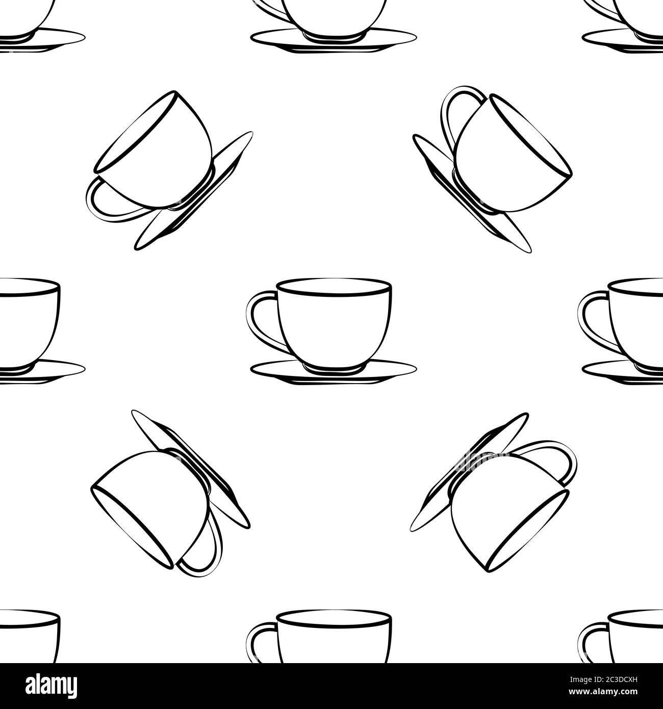 Tea Coffee Cup Seamless Pattern Vector Art Illustration Stock Vector ...