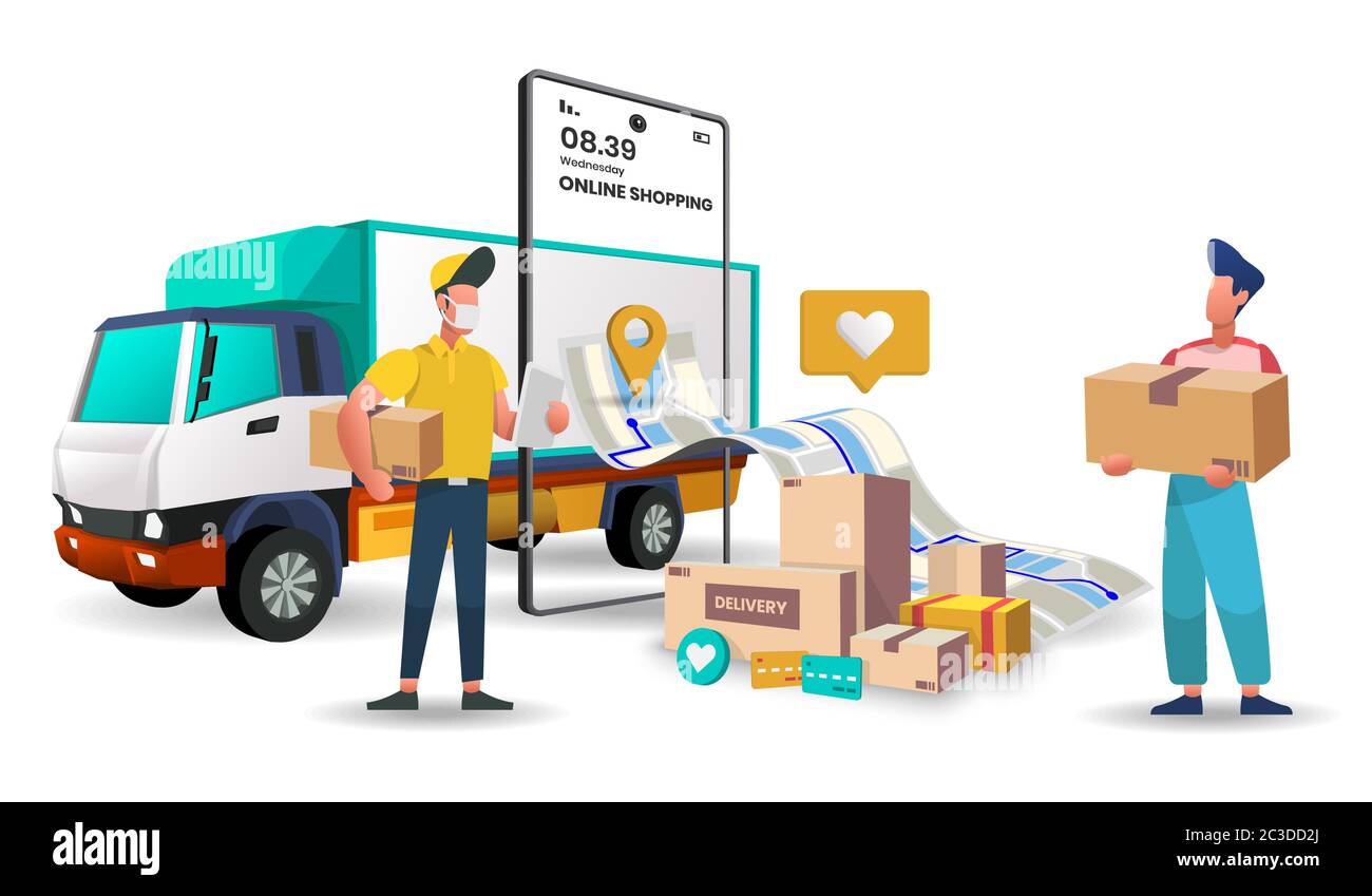 Truck delivery service for food and package online shopping delivery