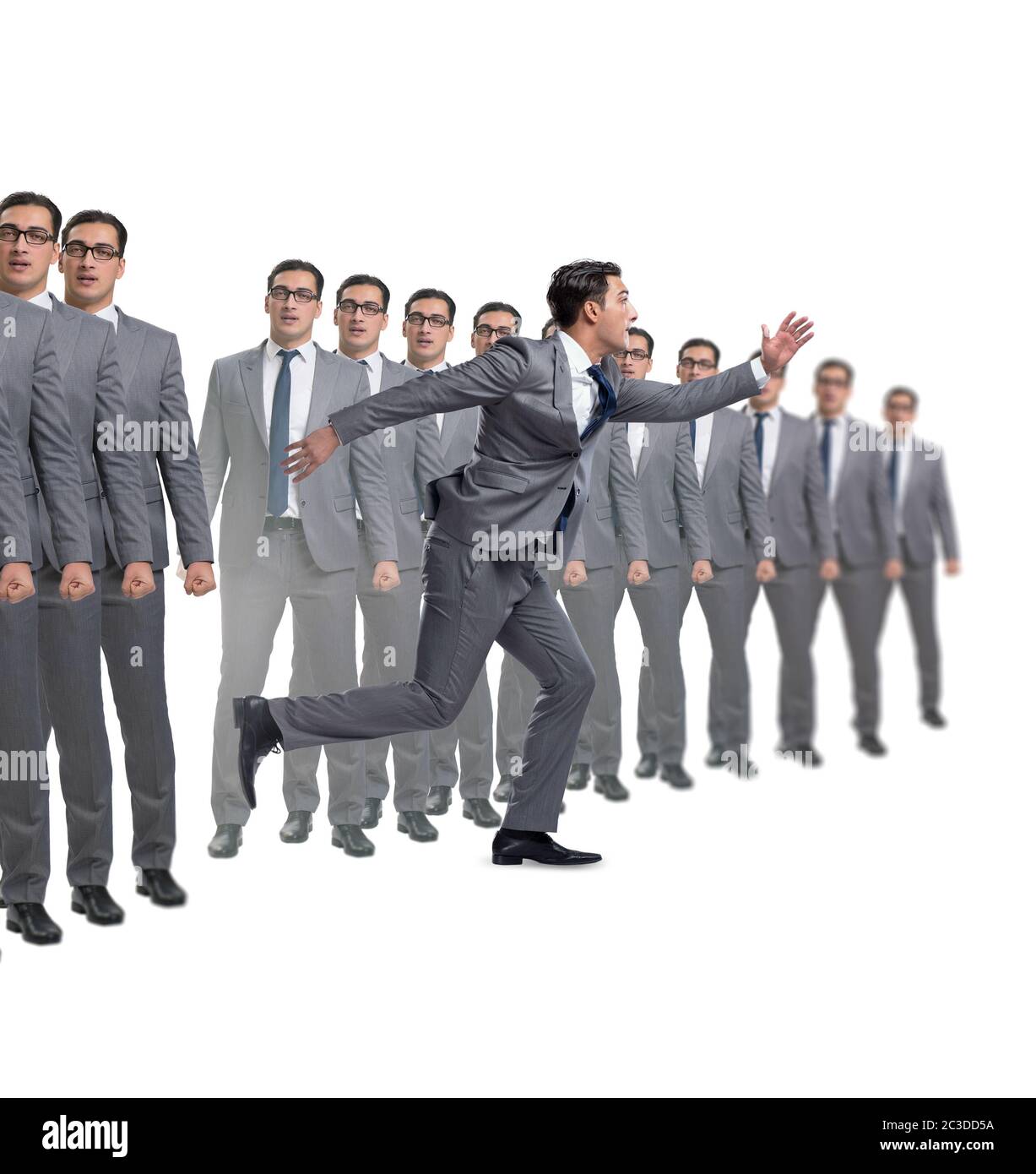 Standing out from the crown concept with businessman Stock Photo
