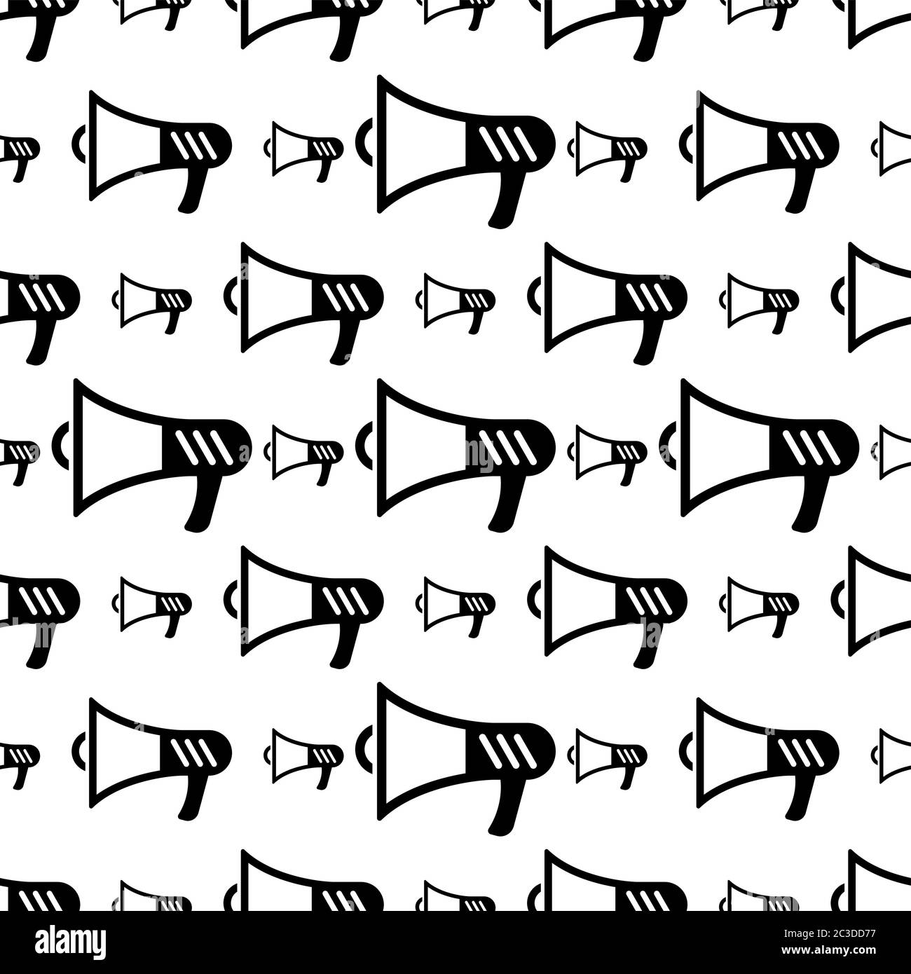 Megaphone Icon Seamless Pattern, Megaphone Vector Art Illustration ...