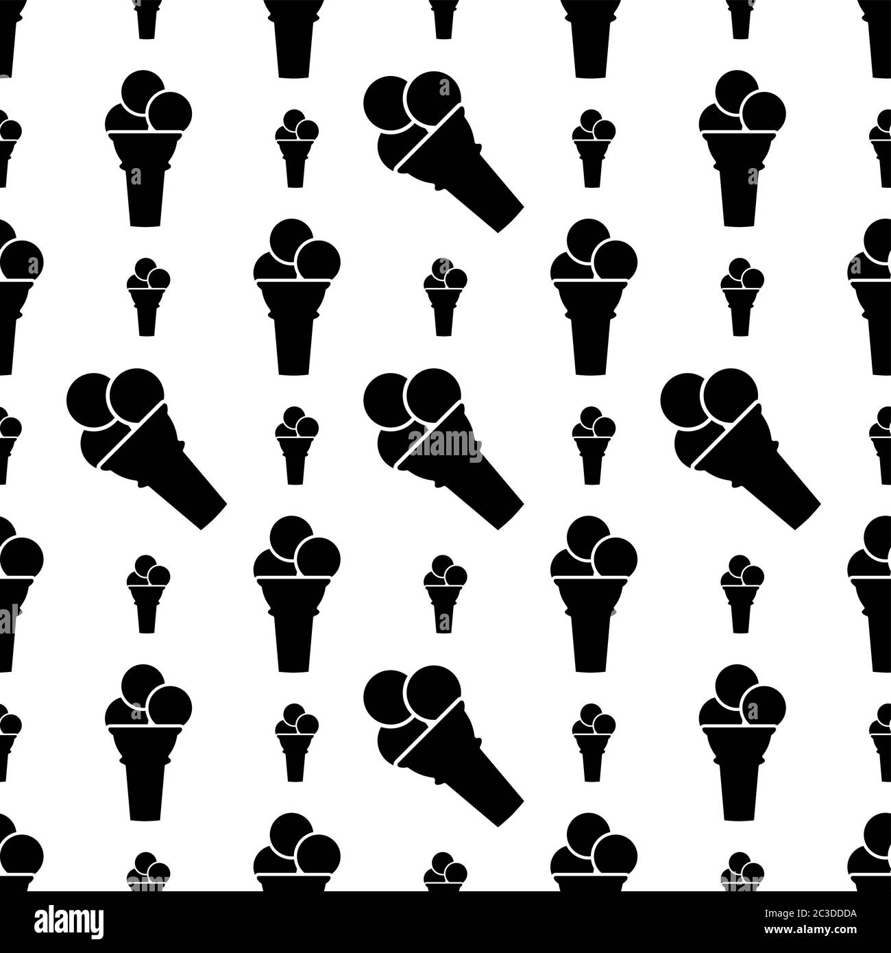 Ice Cream Cone Icon Seamless Pattern Vector Art Illustration Stock ...