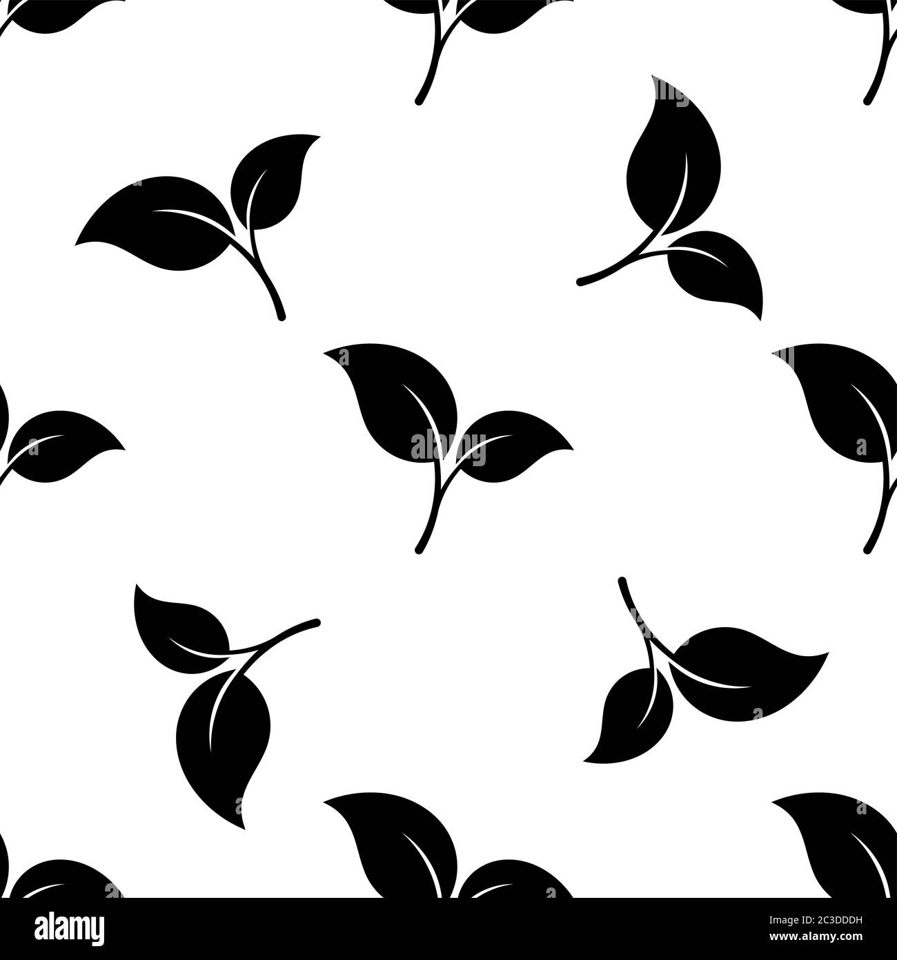 Leaf Icon Seamless Pattern Vector Art Illustration Stock Vector Image ...