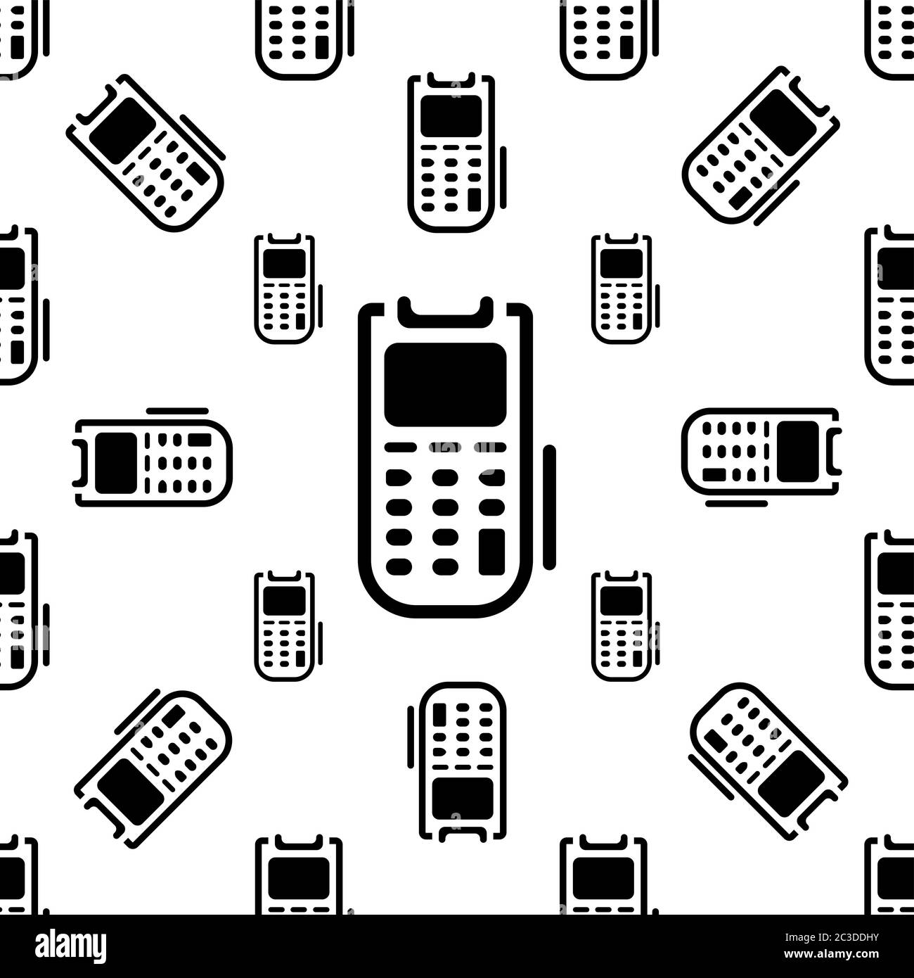 Pos Terminal Icon Seamless Pattern Vector Art Illustration Stock Vector