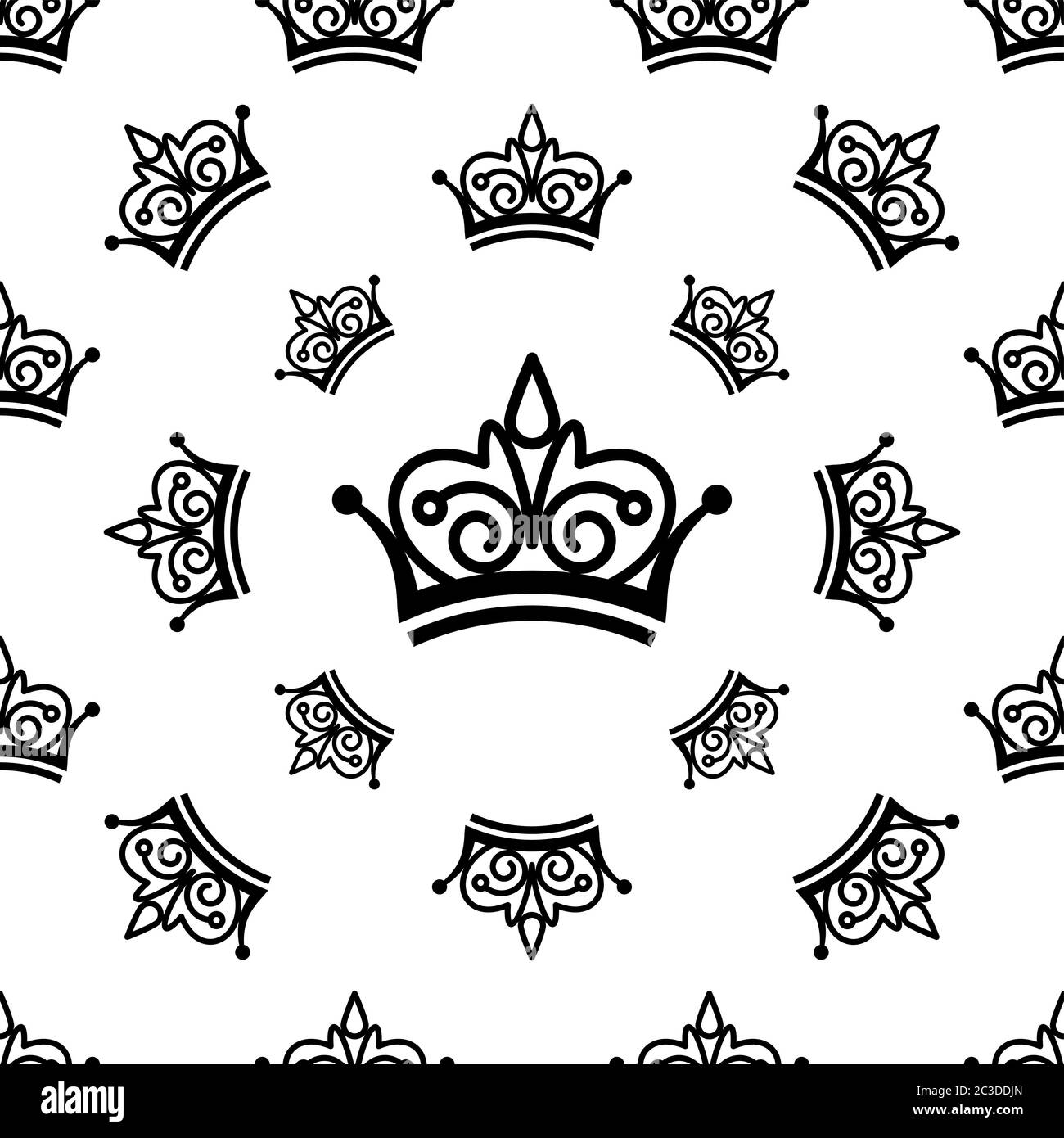 Crown Icon Seamless Pattern, Crown Vector Art Illustration Stock Vector ...