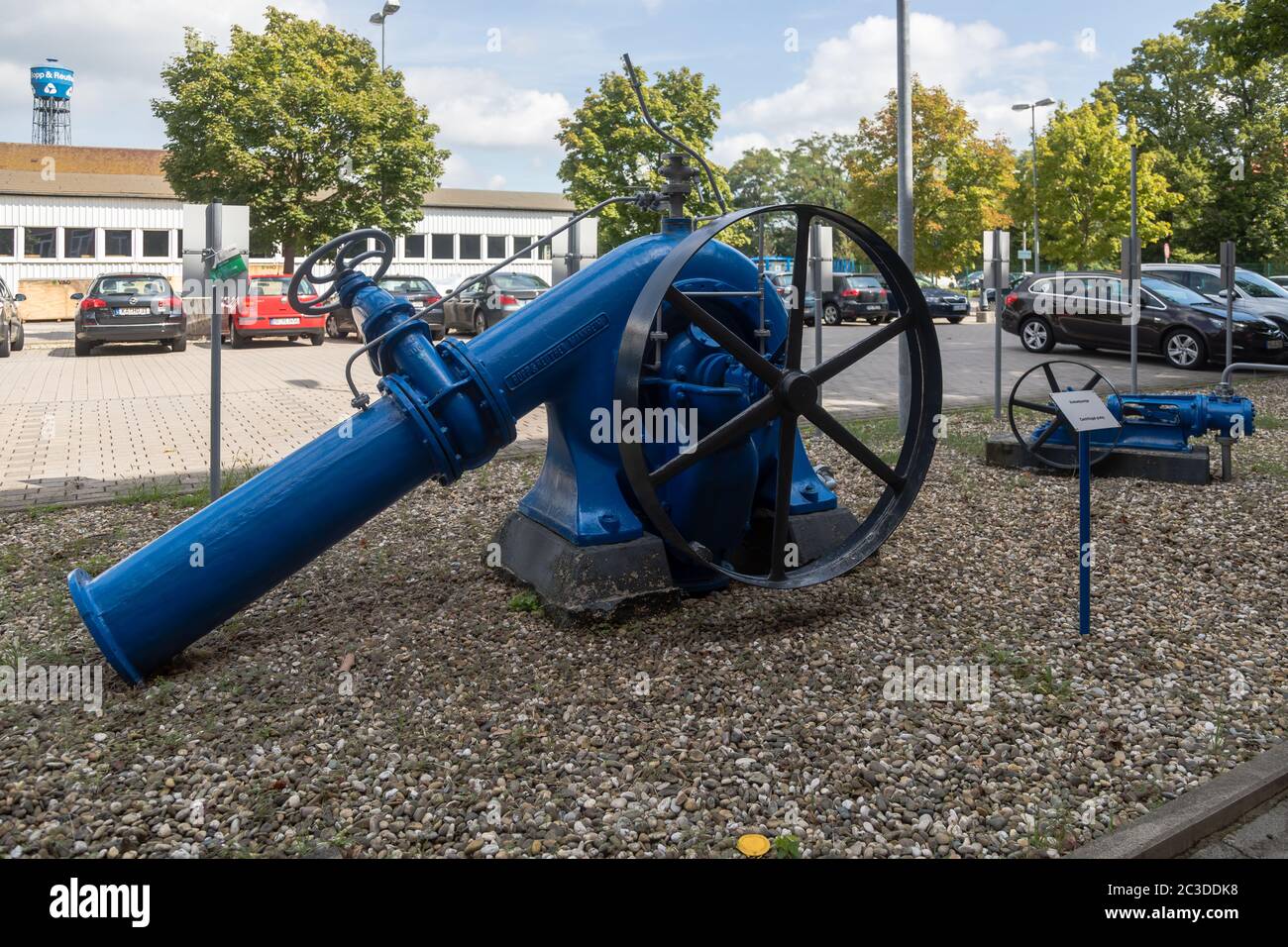 Rotary pump, to be operated with a transmission belt and fittet with shut off valve made by VAG Group (Vereinigte Armaturen Gesellschaft mbH) Stock Photo