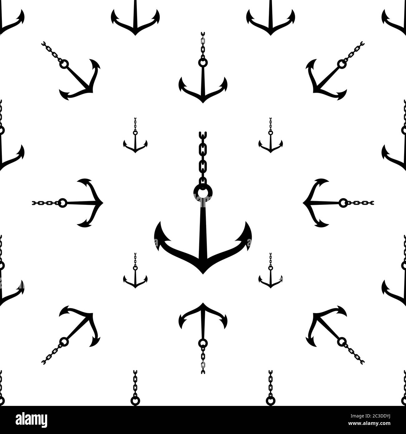 Anchor Icon Seamless Pattern, Flat Vector Art Illustration Stock Vector ...