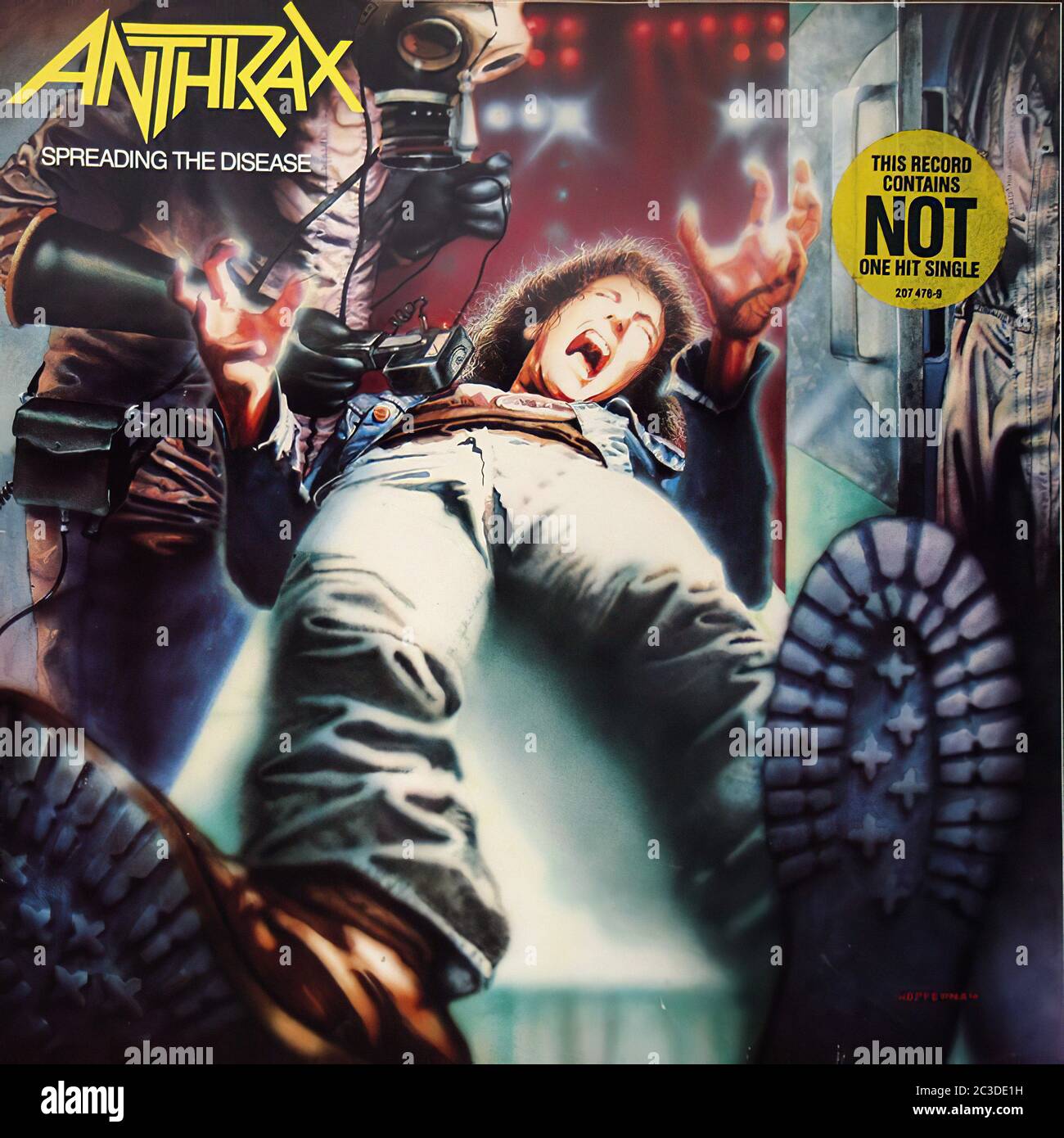 ANTHRAX SPREADING THE DISEASE EEC  - Vintage 12'' vinyl LP 02 Cover Stock Photo