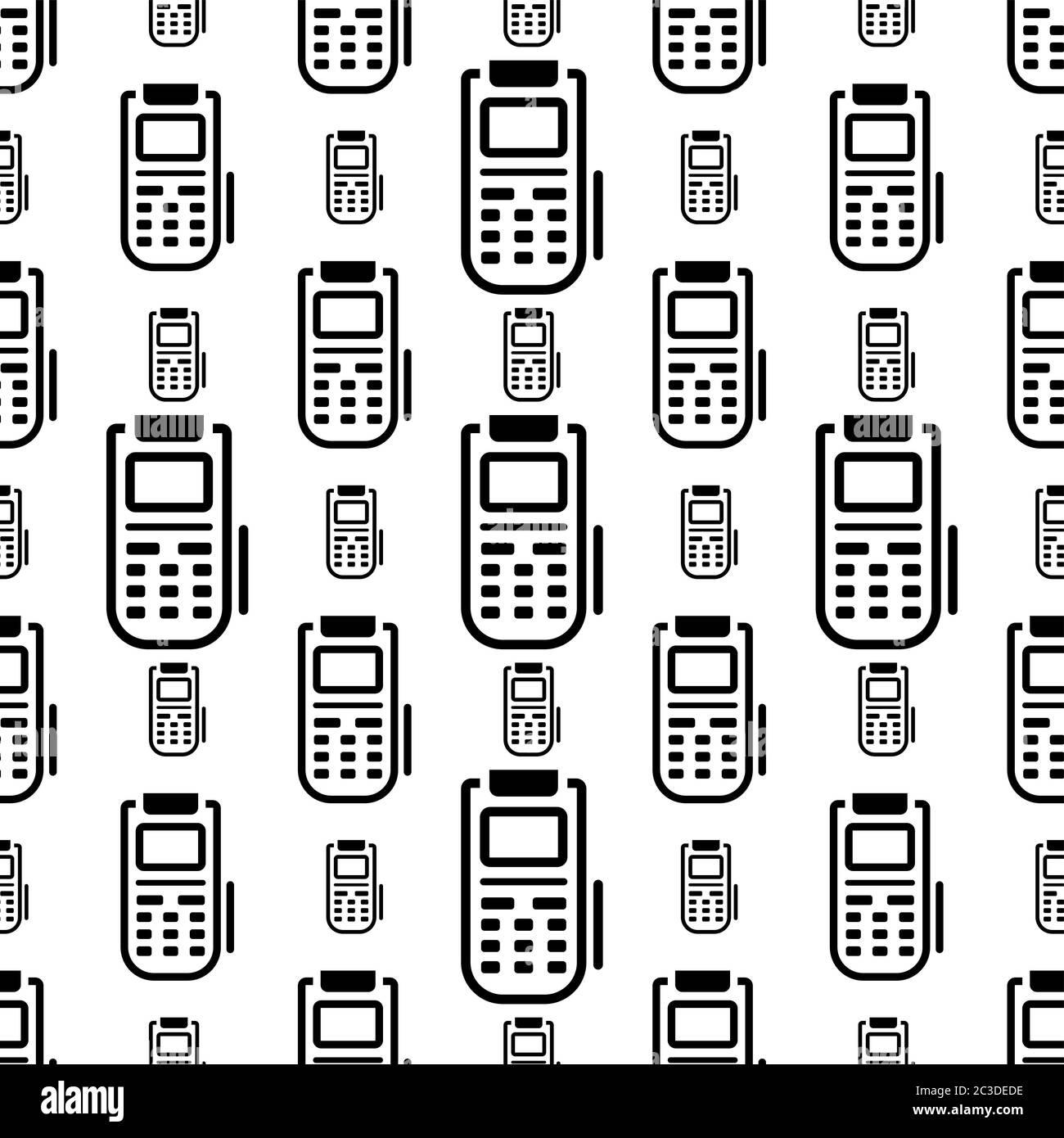 Pos Terminal Icon Seamless Pattern Vector Art Illustration Stock Vector