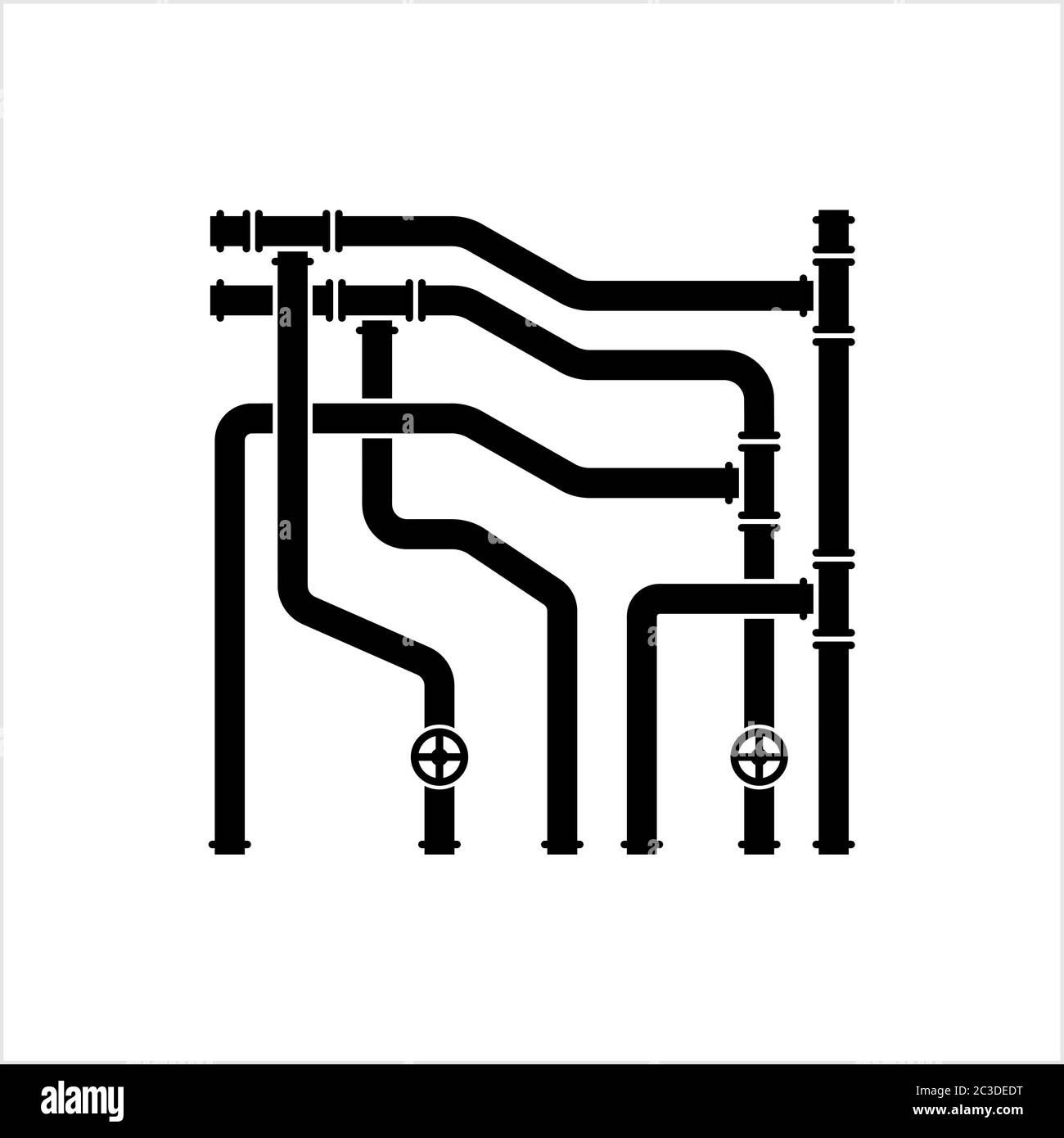 Pipe Icon, Pipe Fitting Icon, Water, Gas, Oil Pipeline, Plumbing Work