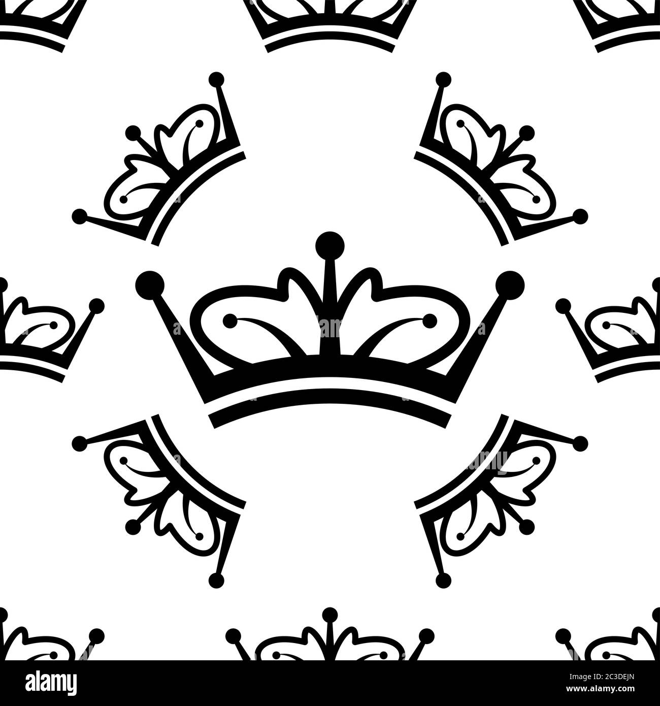 Crown Icon Seamless Pattern, Crown Vector Art Illustration Stock Vector ...