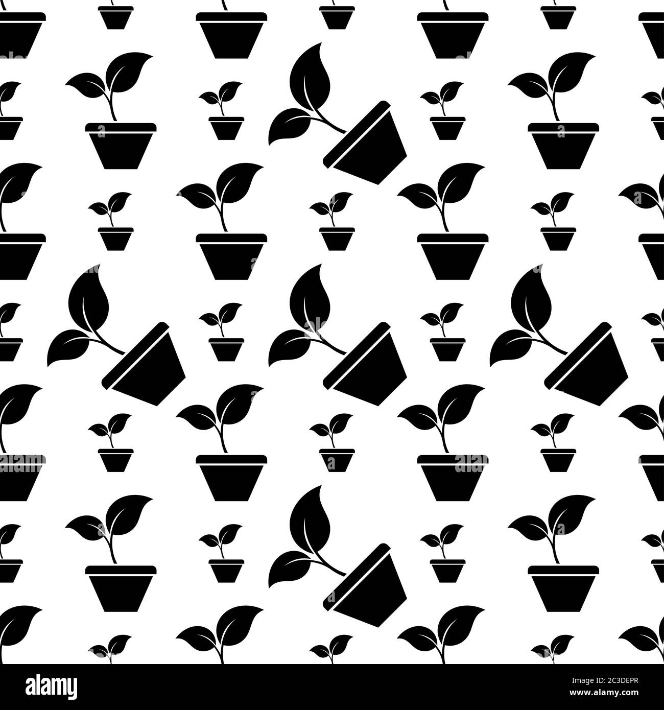 Plant Pot Icon Seamless Pattern Vector Art Illustration Stock Vector ...