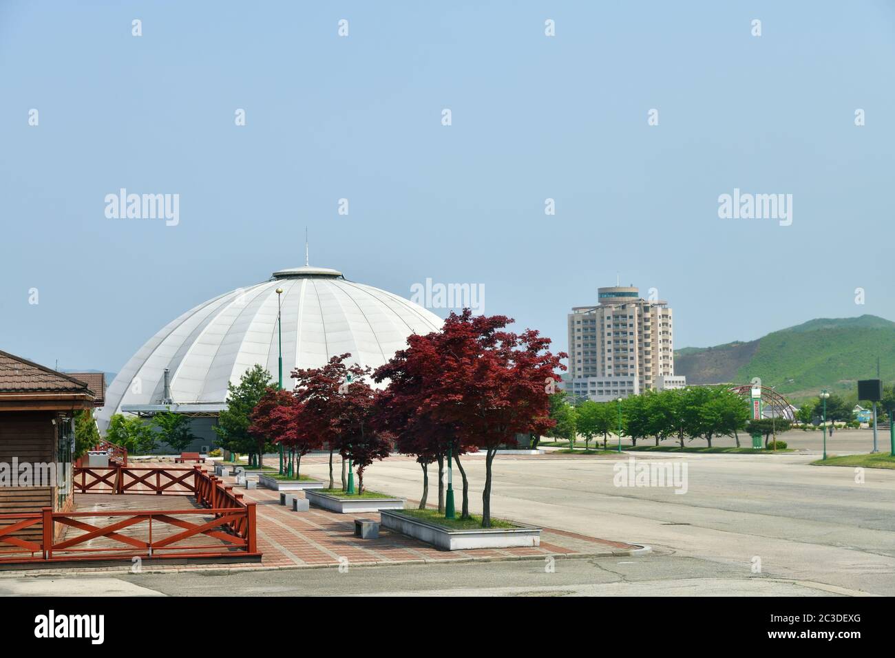 Mount Kumgang Tourist Region, North Korea - May 4, 2019: Touristic facilities built by South Koreans. Currently conserved and unused Stock Photo