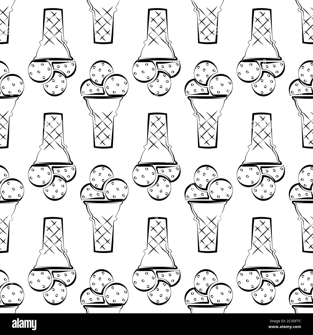 Ice Cream Cone Icon Seamless Pattern Vector Art Illustration Stock ...