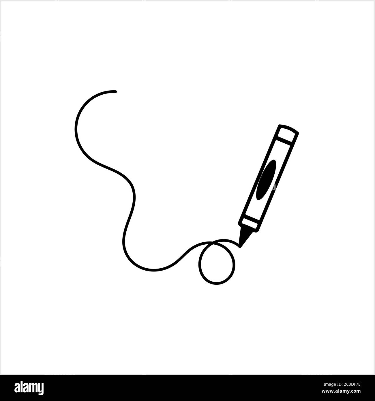 Crayon Icon, Drawing Crayon Vector Art Illustration Stock Vector Image