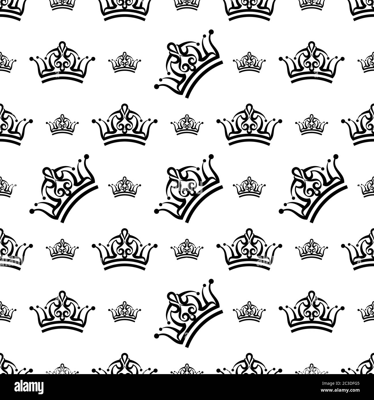 Crown Icon Seamless Pattern, Crown Vector Art Illustration Stock Vector ...