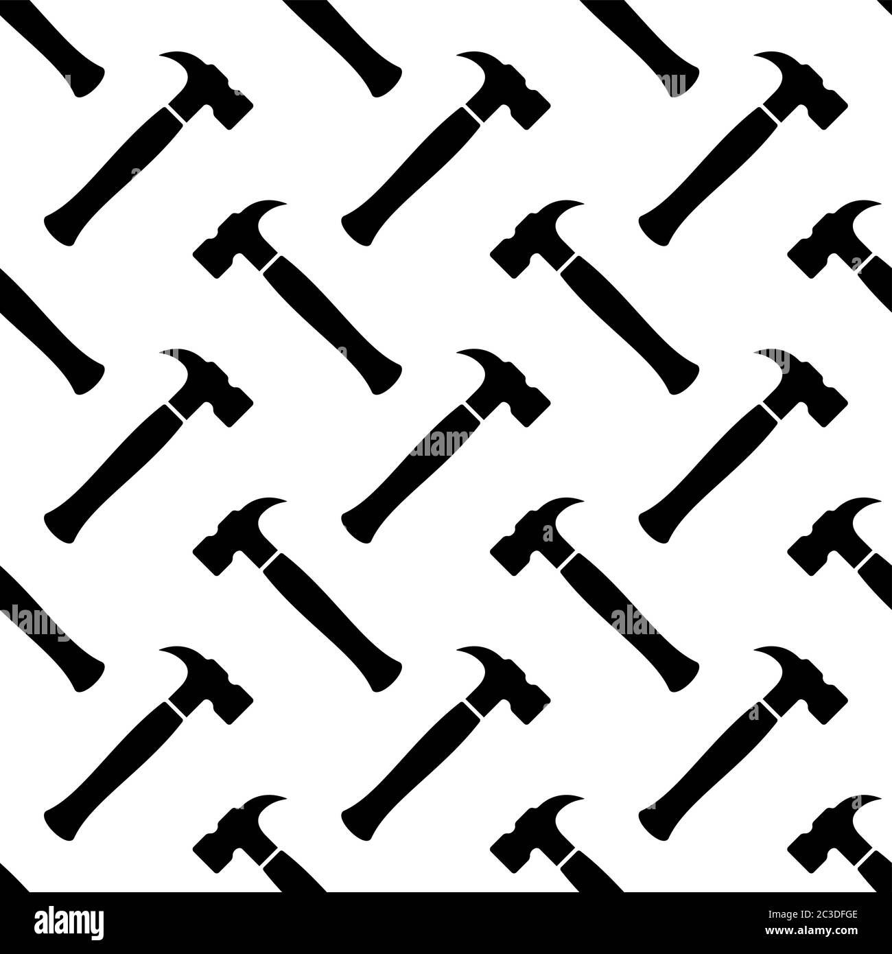 Hammer Icon Seamless Pattern, Tool Design Seamless Pattern Vector Art ...