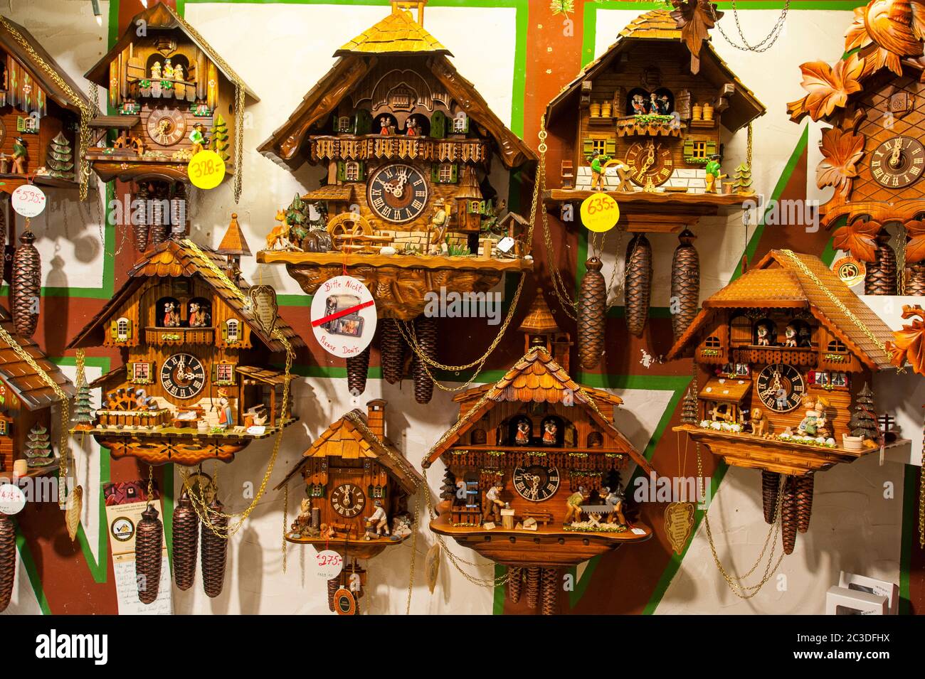 Cuckoo clocks in a Christmas store in Boppard, a town on the Rhine