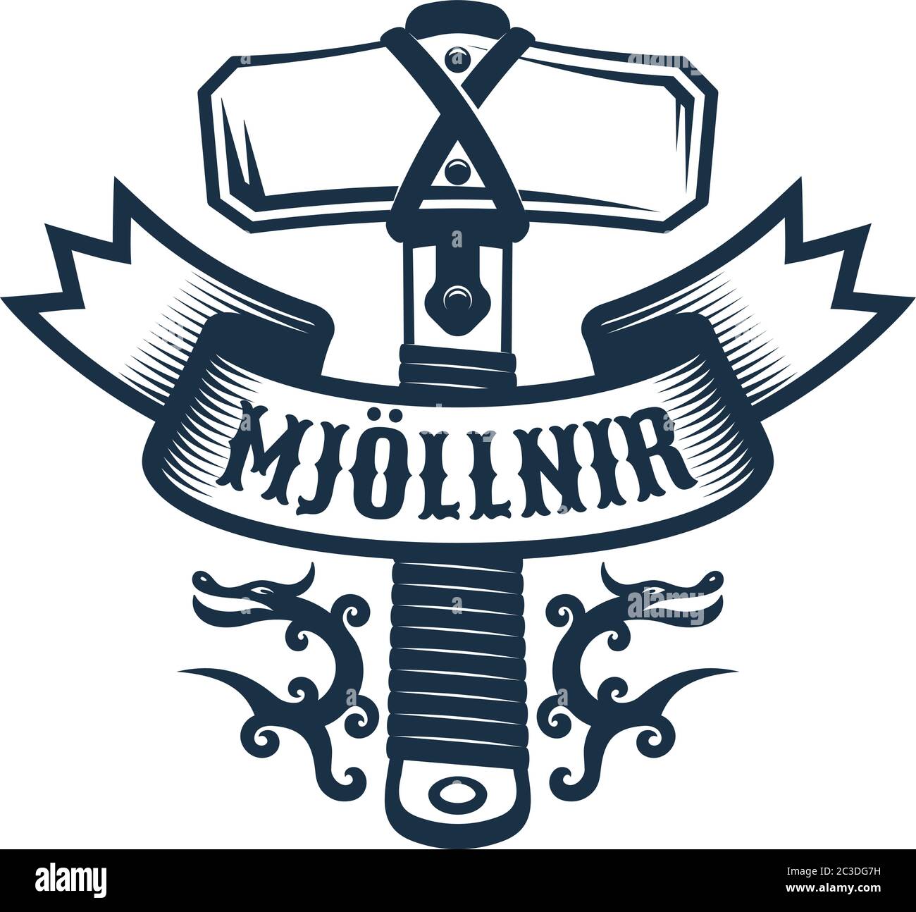 Viking Mjollnir logo Stock Vector