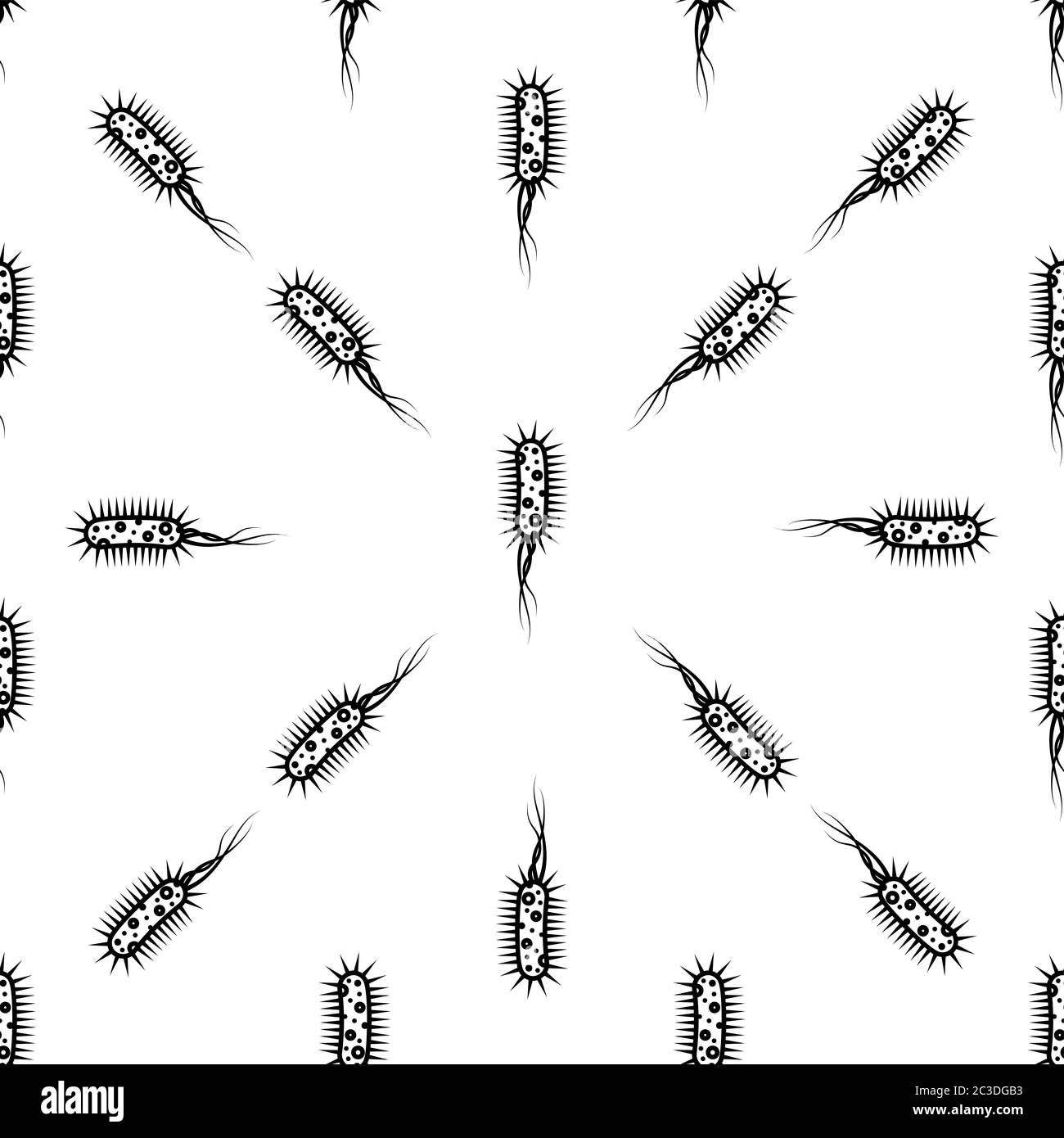 Bacteria Icon, Bacteria Seamless Pattern Vector Art Illustration Stock ...