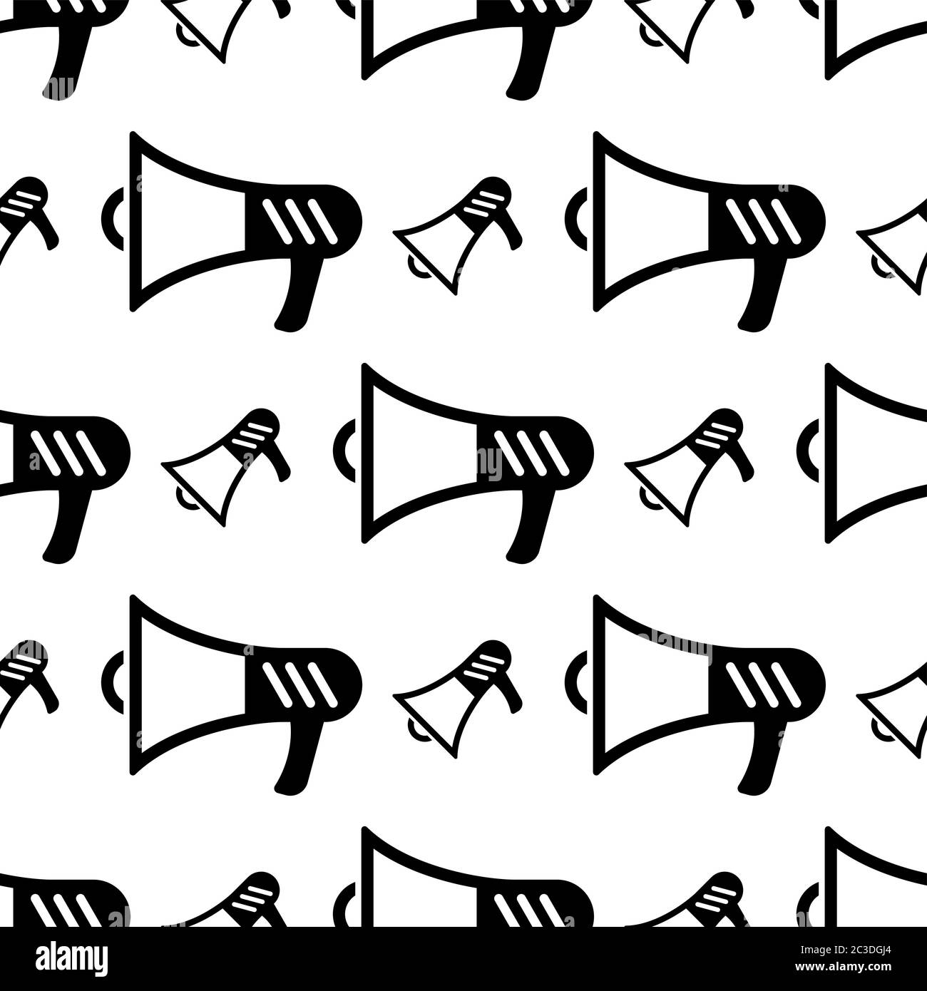 Megaphone Icon Seamless Pattern, Megaphone Vector Art Illustration ...