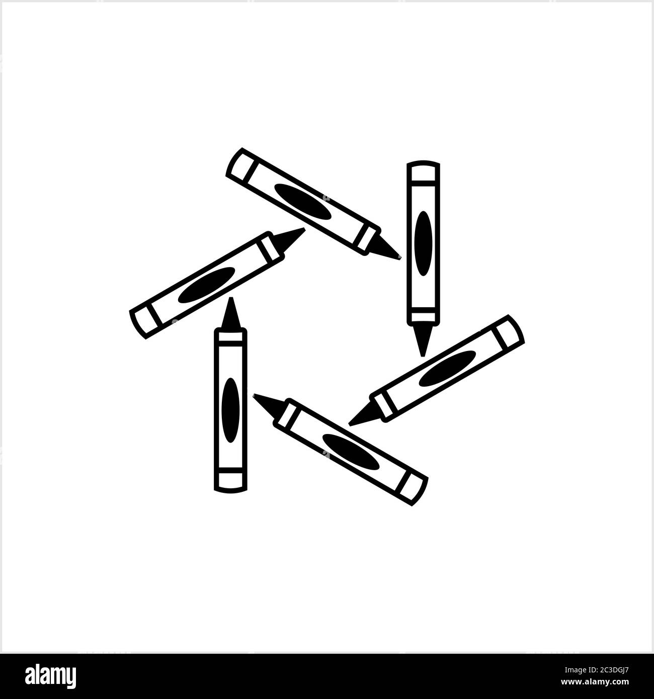 Crayon Icon, Drawing Crayon Vector Art Illustration Stock Vector Image