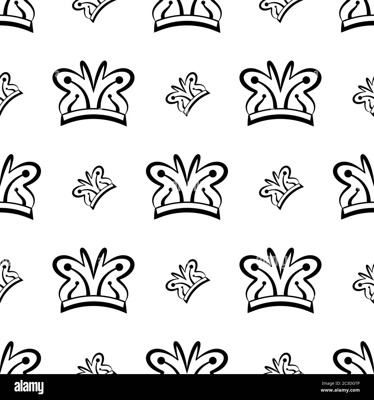 Crown Icon Seamless Pattern, Crown Vector Art Illustration Stock Vector ...