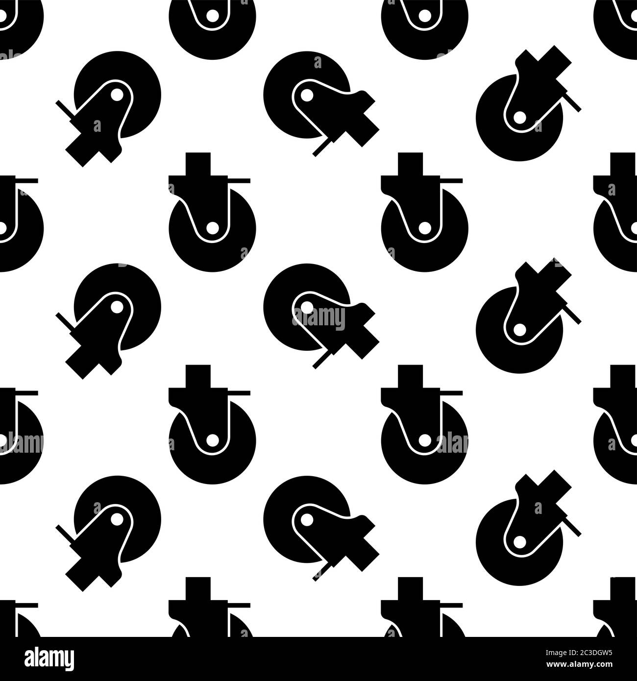 Caster Wheel Icon Seamless Pattern Vector Art Illustration Stock Vector ...
