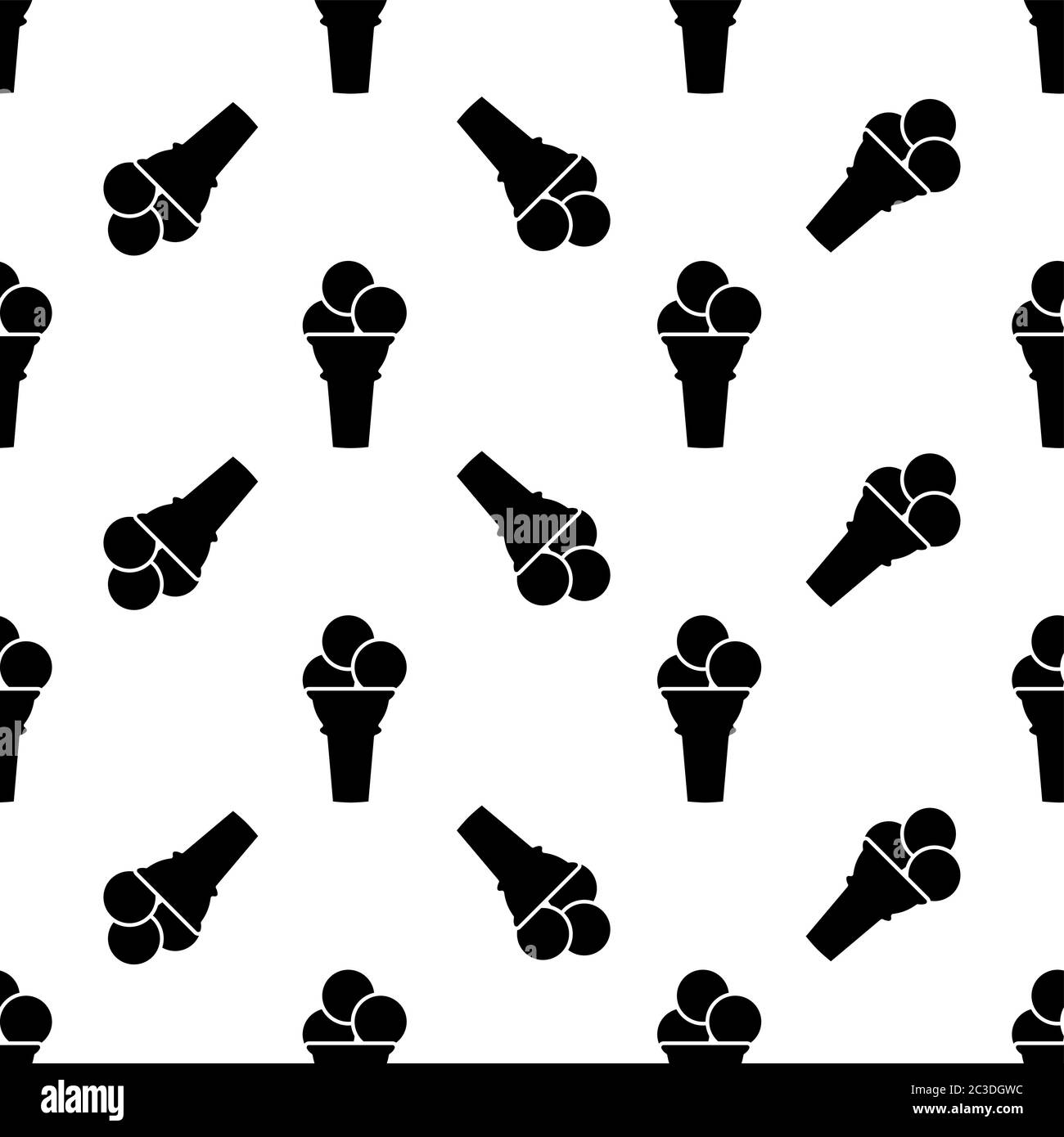 Ice Cream Cone Icon Seamless Pattern Vector Art Illustration Stock ...